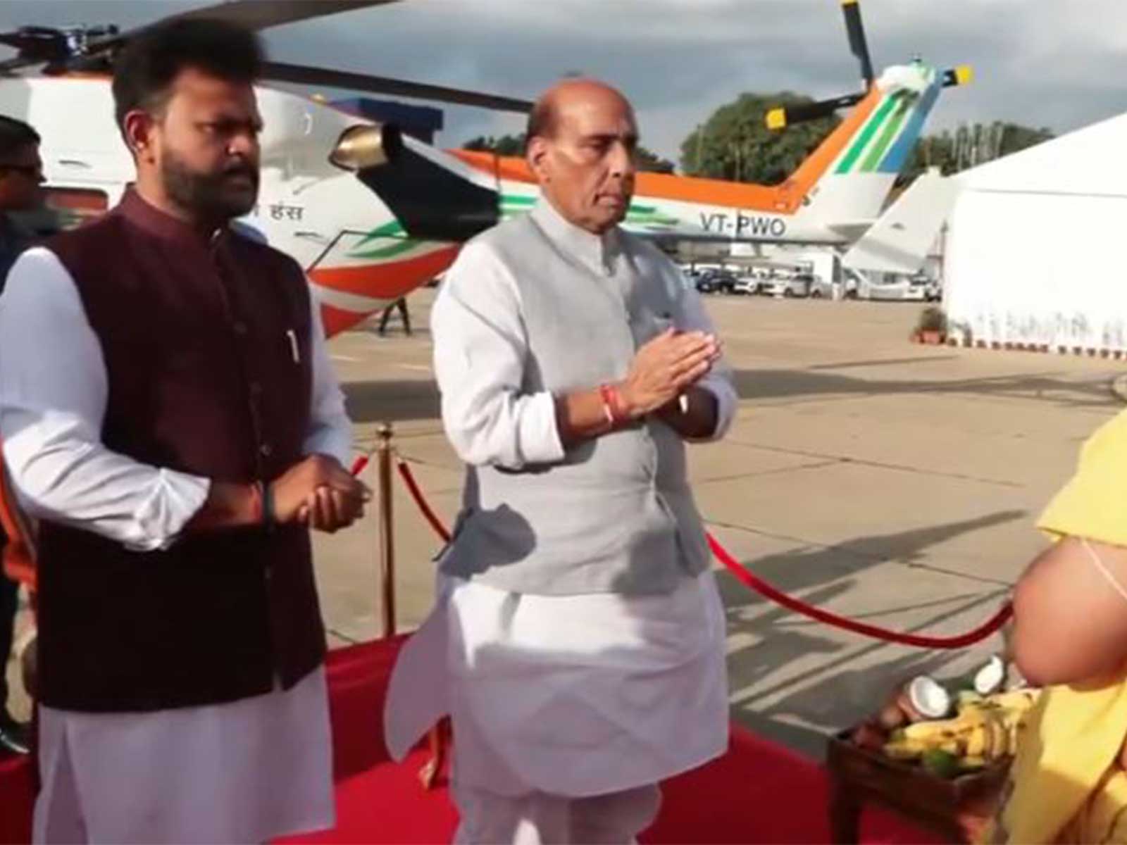 Defence Minister Rajnath Singh and Union Minister of Civil Aviation Ram Mohan Naidu Kinjarapu attended ceremony (Photo/ANI)