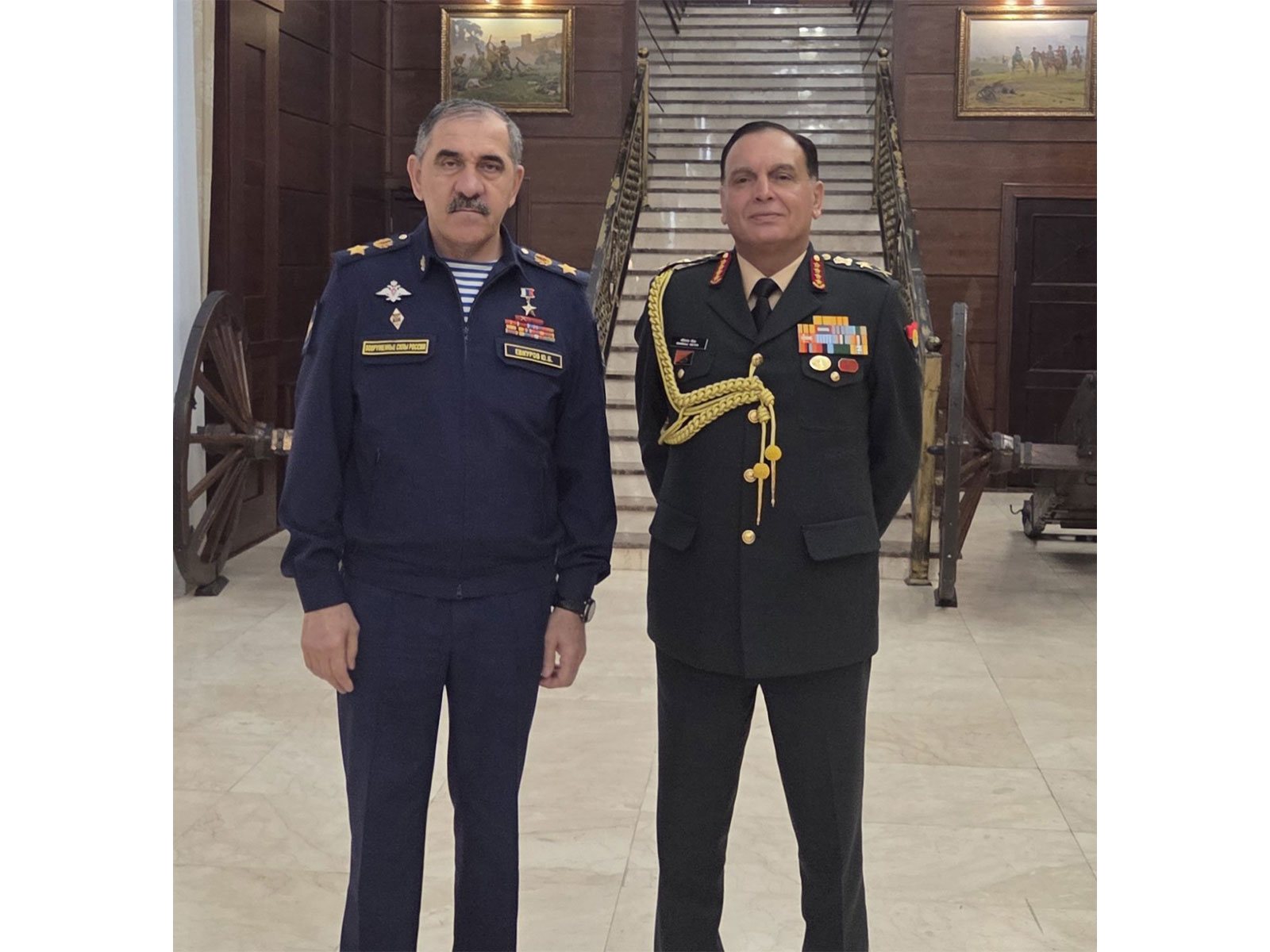 Chief of Army Staff (COAS) General Dhiraj Seth with Russian Deputy Defence Minister General Yunus-Bek Yevkurov (Photo/X/@adgpi) Chief of Army Staff (COAS) General Dhiraj Seth with Russian Deputy Defence Minister General Yunus-Bek Yevkurov (Photo/X/@adgpi)