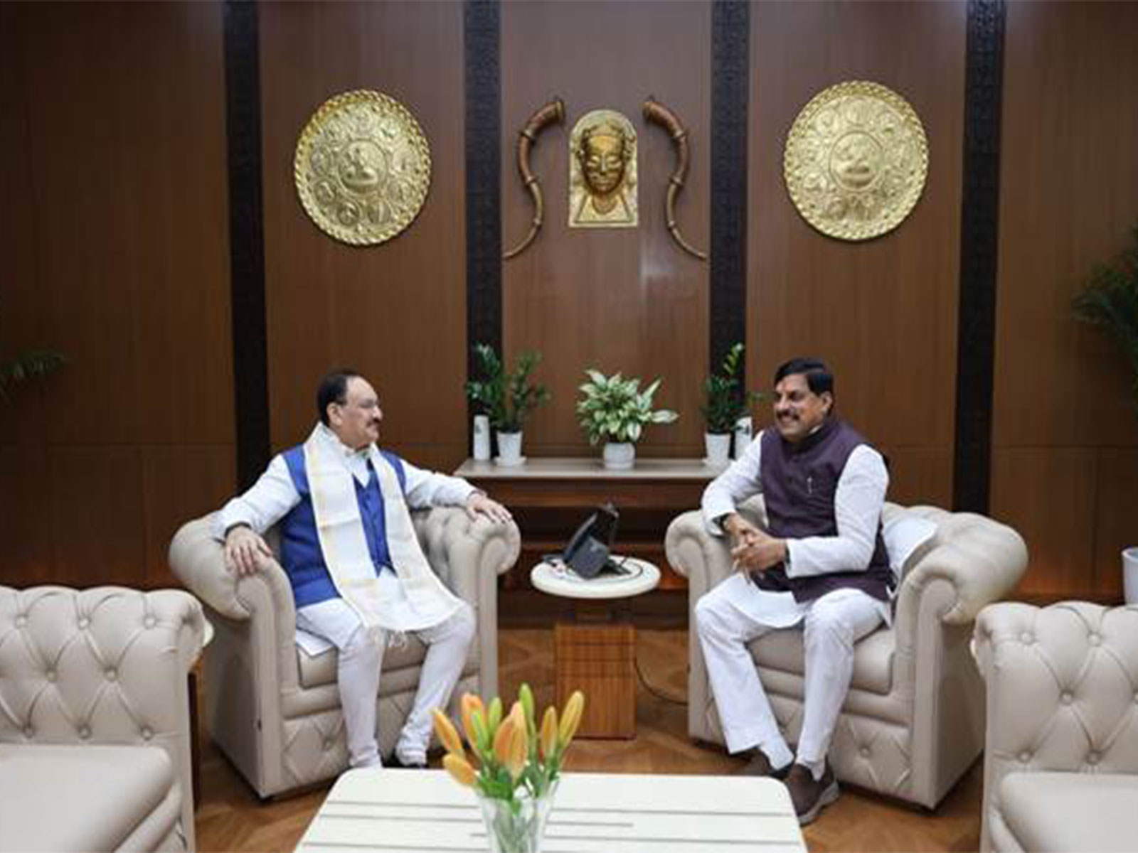 Union Health Minister JP Nadda with Madhya Pradesh CM Mohan Yadav (Photo: PIB) Union Health Minister JP Nadda with Madhya Pradesh CM Mohan Yadav (Photo: PIB)