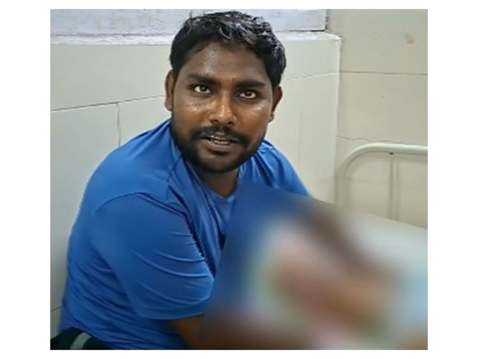 Father of the child injured in the alleged Pitbull attack (Photo/ANI) Father of the child injured in the alleged Pitbull attack (Photo/ANI)