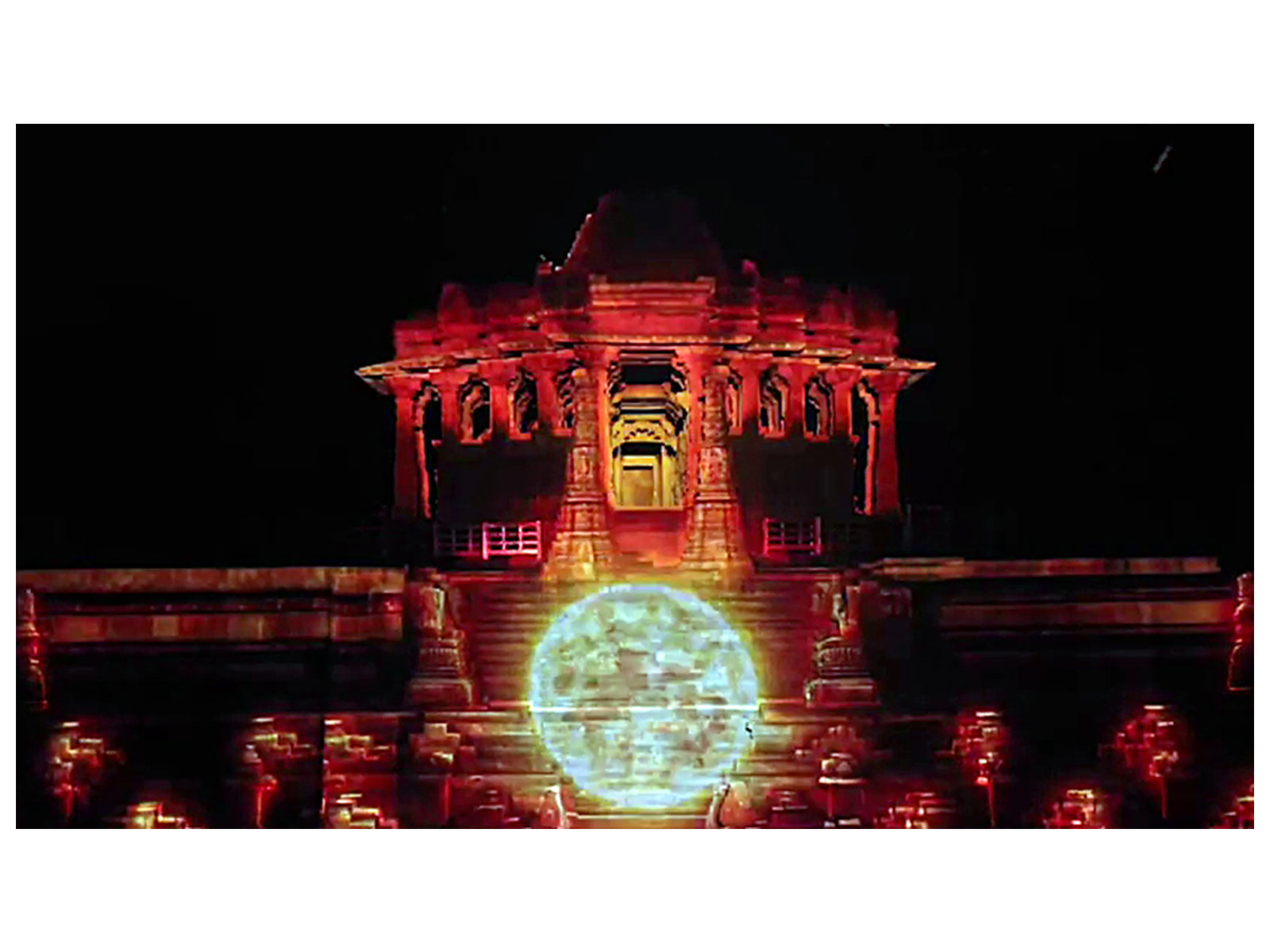 A view of the spectacular light show at Sun Temple in Modhera (File Photo/ANI)