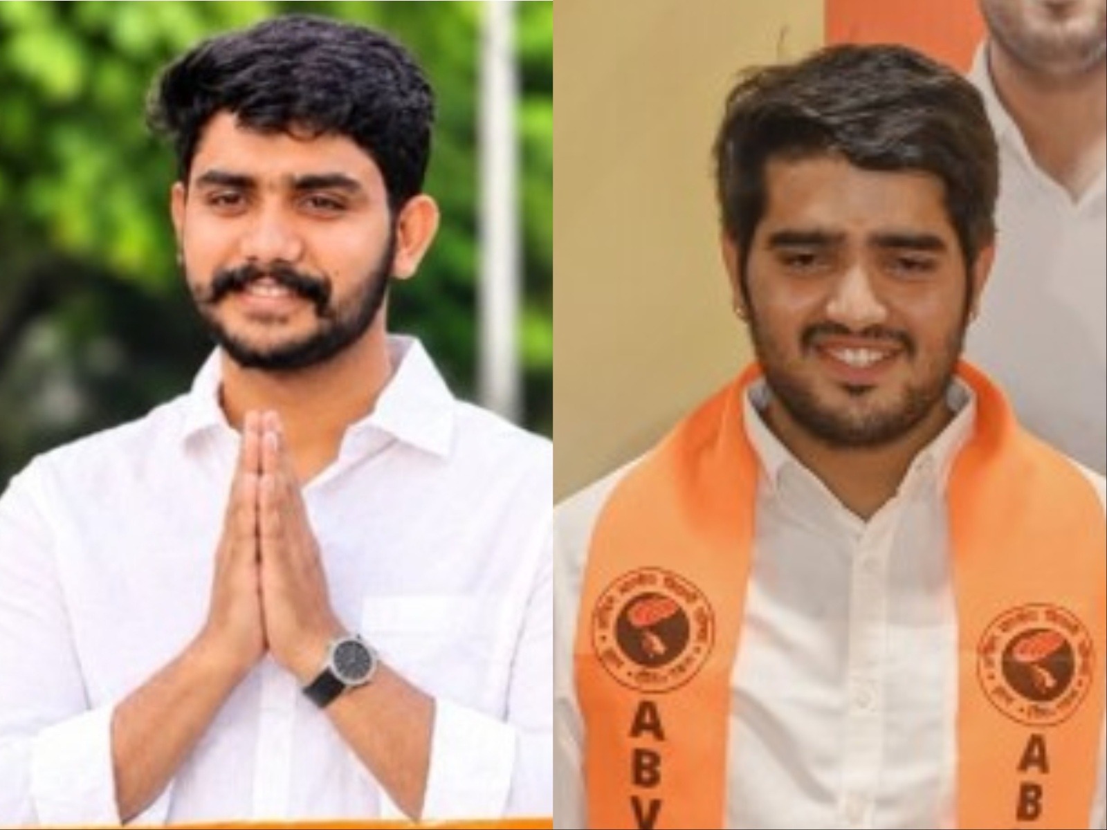 NSUI’s Vijay Meena and ABVP’s Yash Dabas (File Photo: X/ANI)