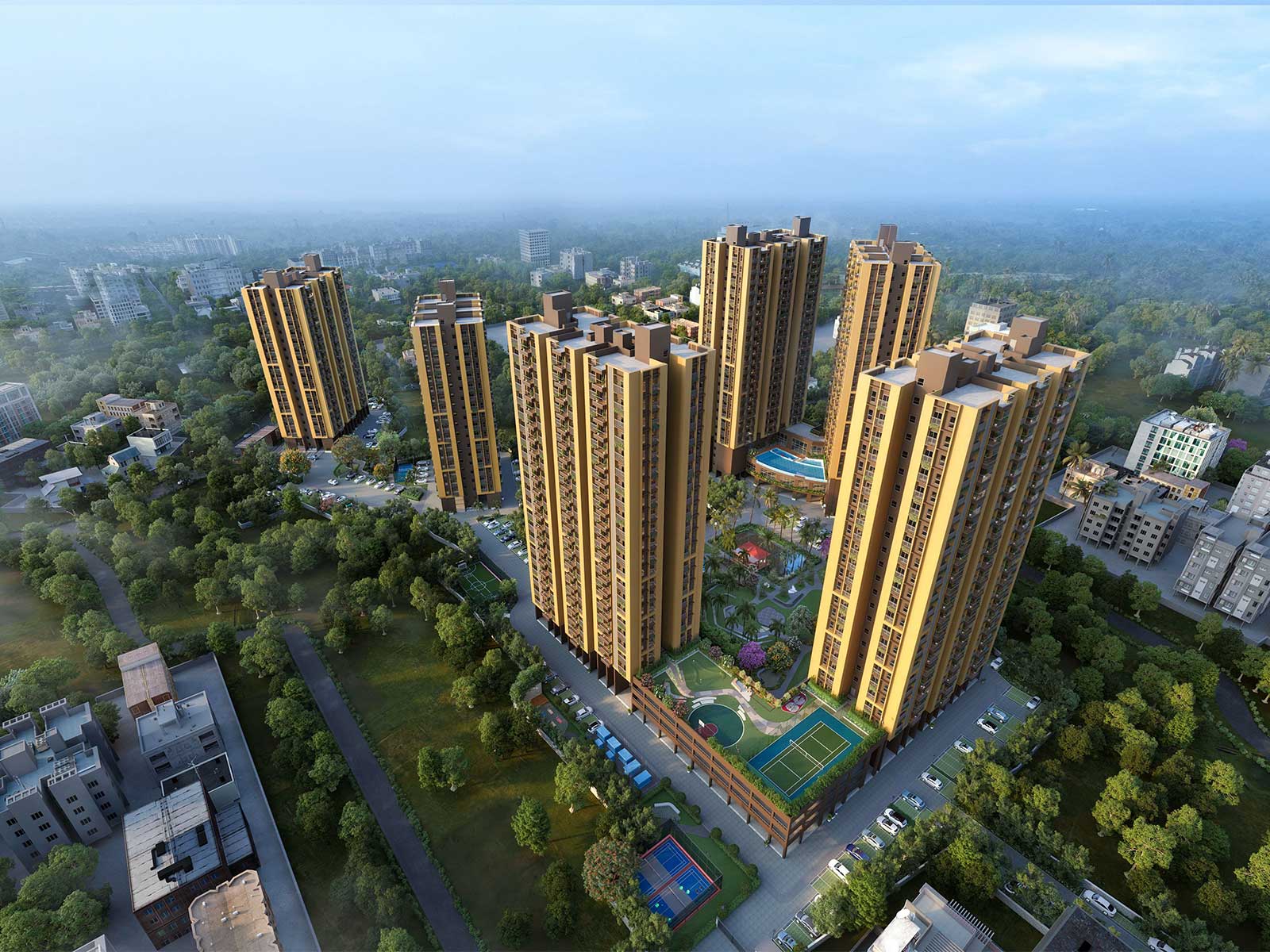The 702-unit, 6-tower project brings 80% open space, barrier-free design & IGBC Platinum pre-certified sustainability to South Kolkata’s growing corridor. The 702-unit, 6-tower project brings 80% open space, barrier-free design & IGBC Platinum pre-certified sustainability to South Kolkata’s growing corridor.