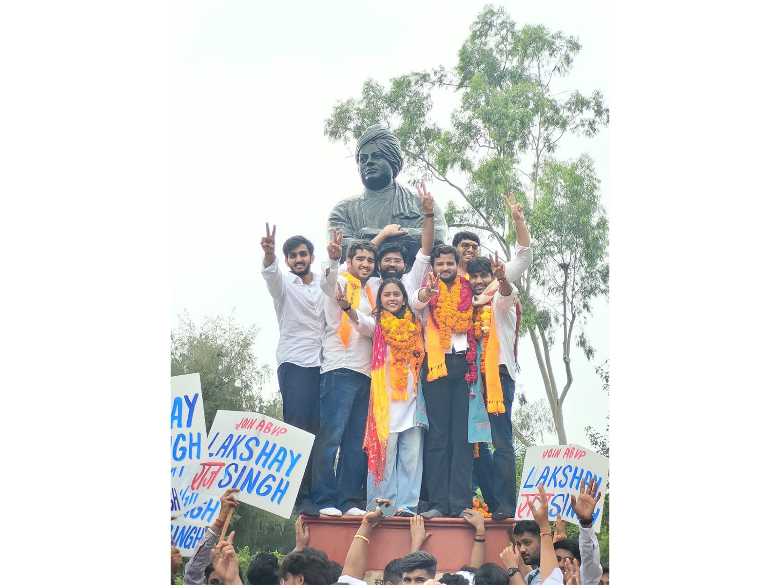 ABVP secured three of the four key posts in the DUSU elections (Photo/@ABVPVoice) ABVP secured three of the four key posts in the DUSU elections (Photo/@ABVPVoice)