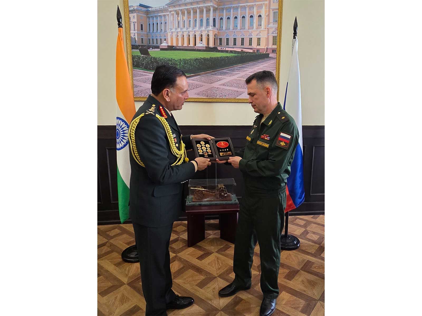 Chief of the Army Staff (COAS), General Dhiraj Seth, during his official visit to Russia, visited the Mikhailovskaya Military Artillery Academy in St. Petersburg. (Photo: X/@adgpi) Chief of the Army Staff (COAS), General Dhiraj Seth, during his official visit to Russia, visited the Mikhailovskaya Military Artillery Academy in St. Petersburg. (Photo: X/@adgpi)