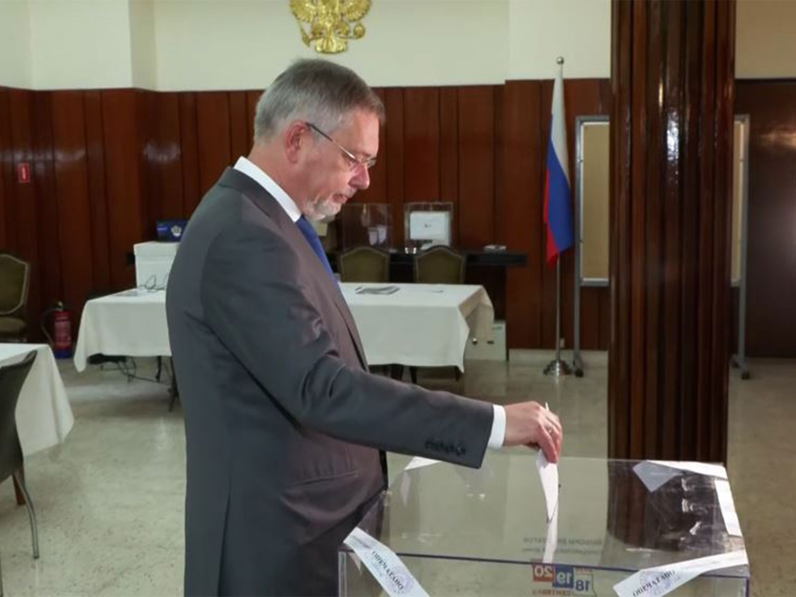 Russia State Duma polling underway: Ambassador Alipov casts vote (Photo/ANI)