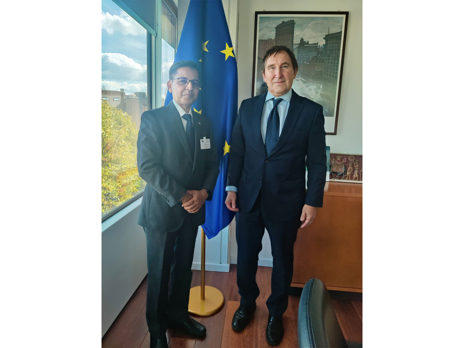 Indian Ambassador to Belgium and the EU Pranay Verma meets European Parliament Director-General for External Policies Pietro Ducci in Brussels. (Photo: X/@IndEmbassyBru) Indian Ambassador to Belgium and the EU Pranay Verma meets European Parliament Director-General for External Policies Pietro Ducci in Brussels. (Photo: X/@IndEmbassyBru)
