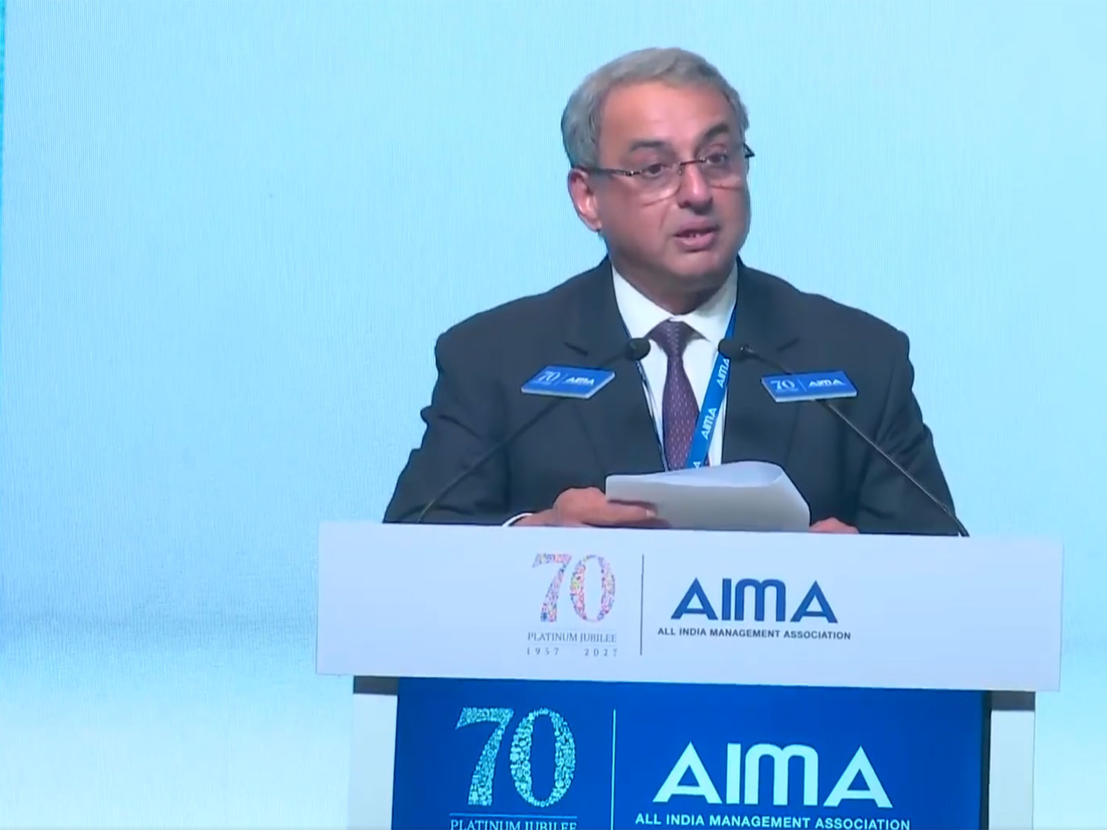 T V Narendran, Chief Executive Officer and Managing Director of Tata Steel Ltd and President of the All India Management Association(Photo/ANI)