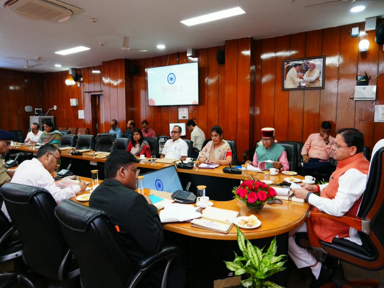 Uttarakhand Chief Minister Pushkar Singh Dhami chairs a meeting of the State-Level Vigilance and Monitoring Committee on the SC/ST (Prevention of Atrocities) Act at the Secretariat in Dehradun. (Photo: ANI) Uttarakhand Chief Minister Pushkar Singh Dhami chairs a meeting of the State-Level Vigilance and Monitoring Committee on the SC/ST (Prevention of Atrocities) Act at the Secretariat in Dehradun. (Photo: ANI)