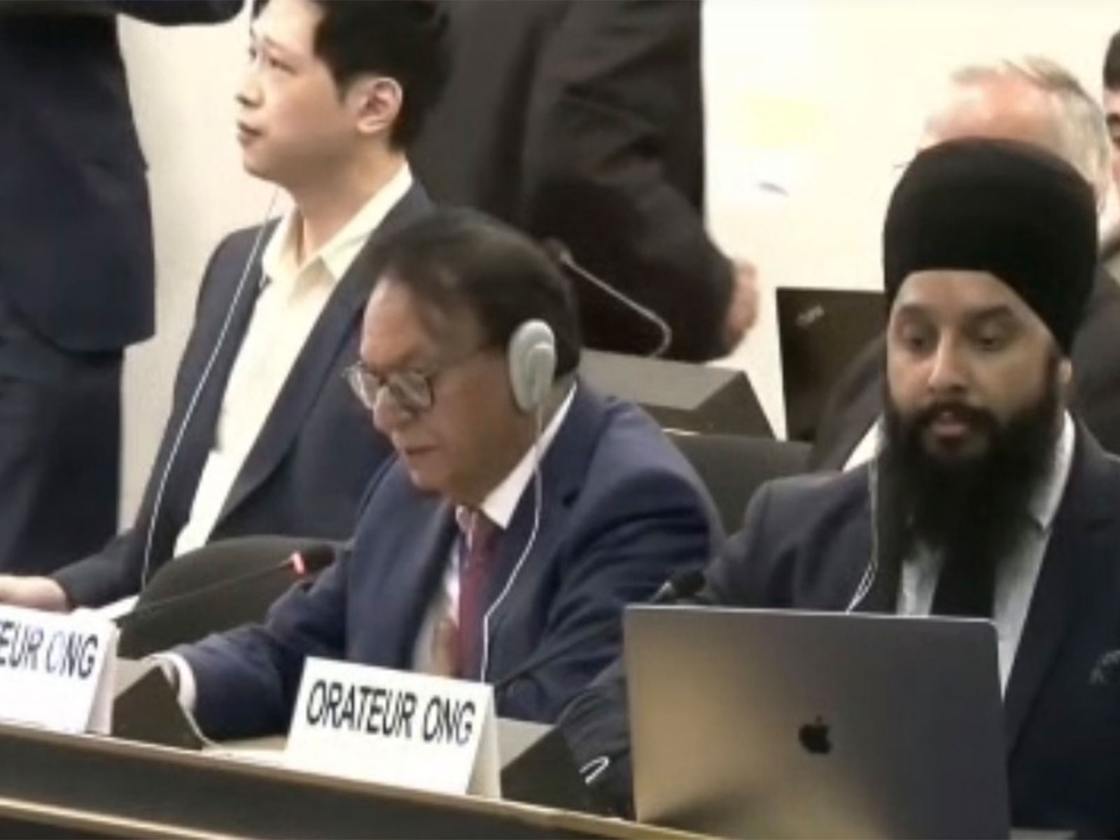 Sardar Shaukat Ali Kashmiri, Chairman of the United Kashmir People’s National Party (UKPNP), addresses the 63rd session of the UN Human Rights Council in Geneva. (Photo/UNTV) Sardar Shaukat Ali Kashmiri, Chairman of the United Kashmir People’s National Party (UKPNP), addresses the 63rd session of the UN Human Rights Council in Geneva. (Photo/UNTV)