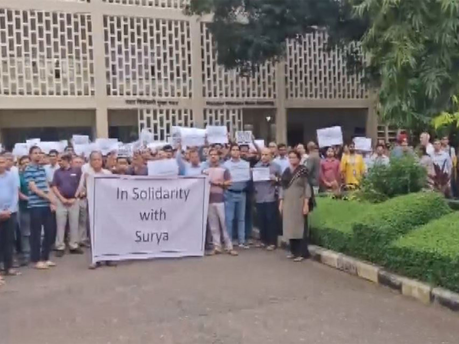 IIT Bombay Faculty Forum members stage a campus march in support of Professor Suryanarayana Doolla (Photo/ANI)
