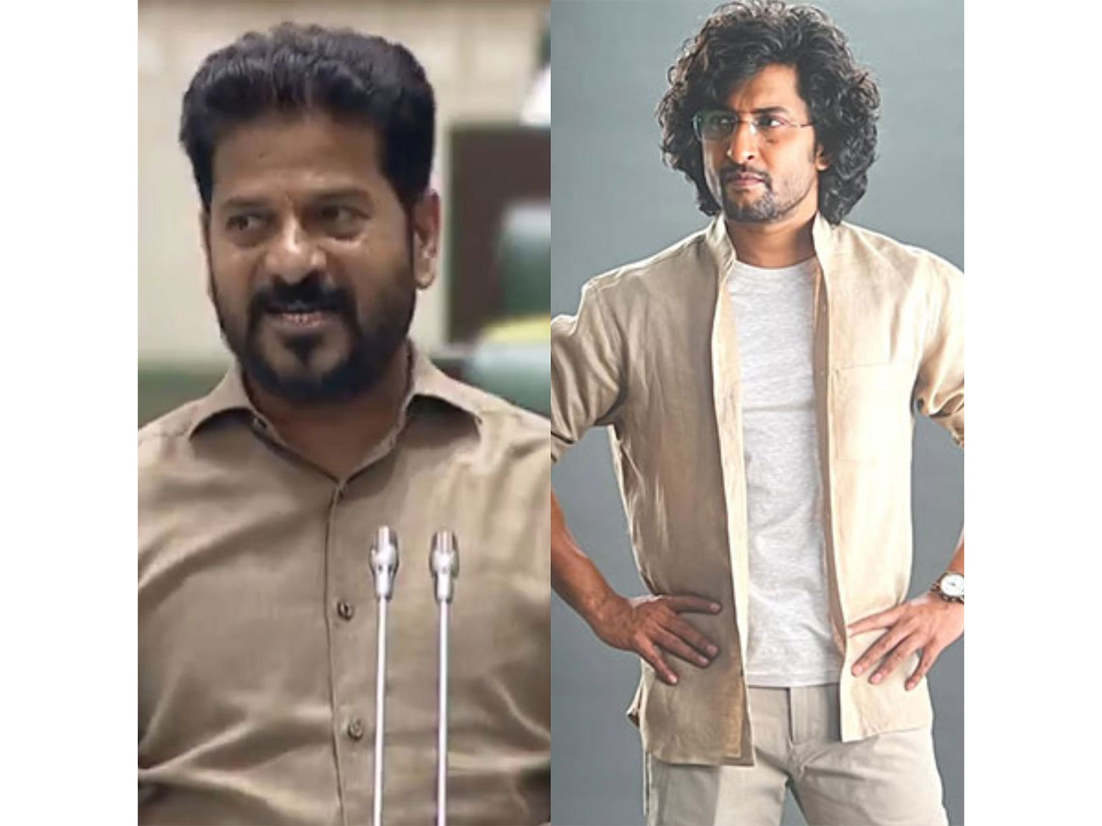Telangana CM Revanth Reddy (Photo/I&PR Telangana), Actor Nani (Image Source/@nameisnani) Telangana CM Revanth Reddy (Photo/I&PR Telangana), Actor Nani (Image Source/@nameisnani)