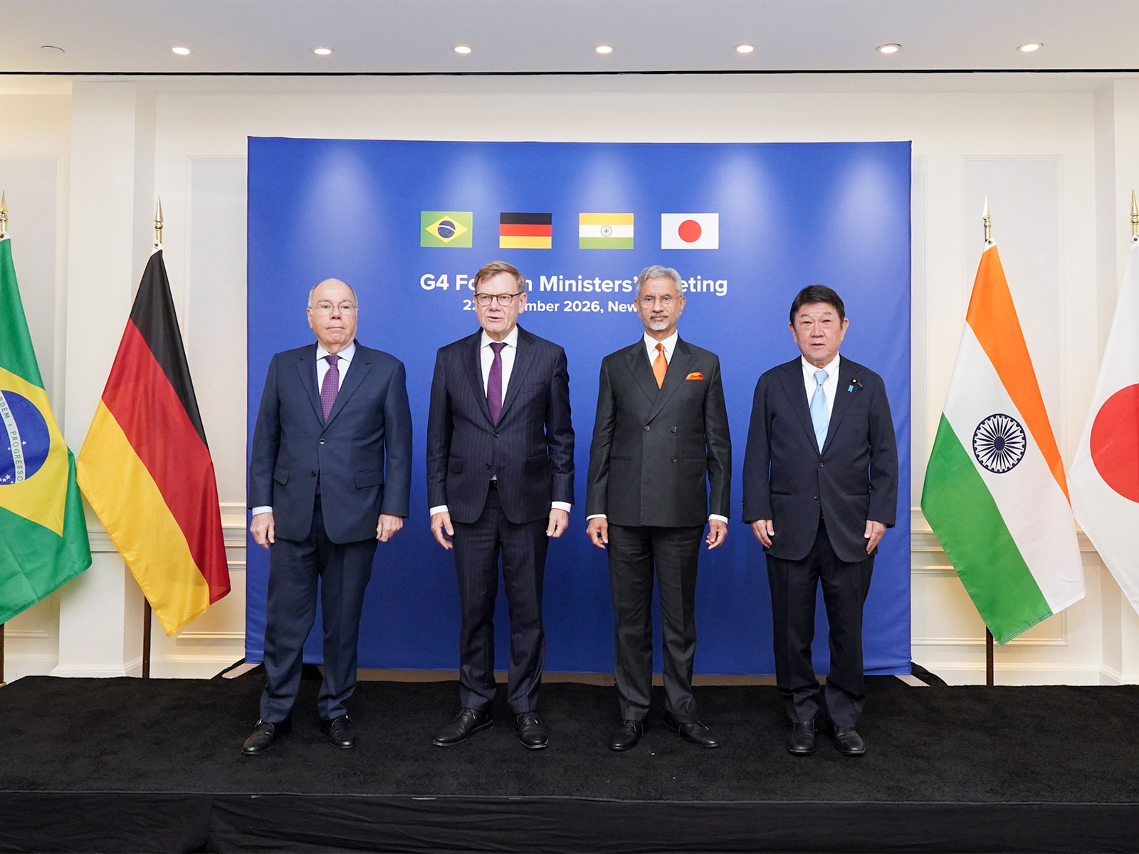 The G4 Ministers -- External Affairs Minister S Jaishankar, Brazil's Foreign Minister Mauro Vieira, Germany's Federal Foreign Minister Johann David Wadephul and Japan's Foreign Minister Motegi Toshimitsu (Photo/X@MofaJapan_jp)