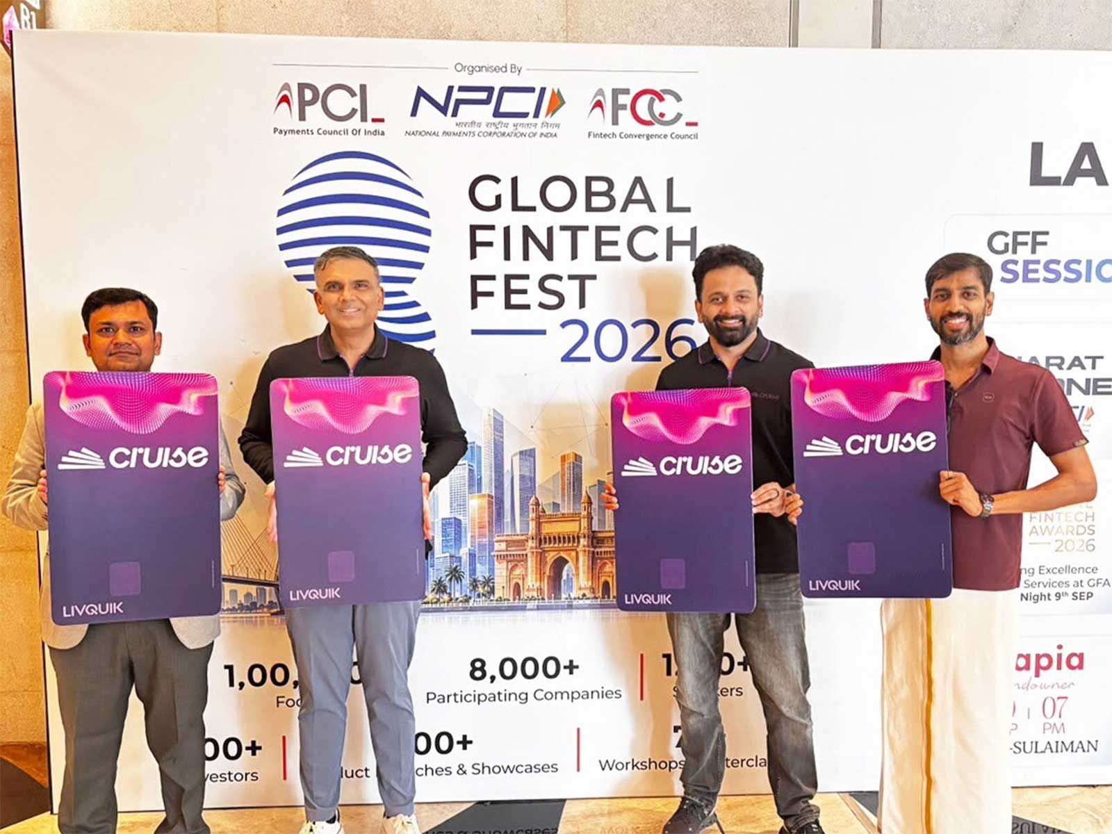 (L-R) Bhargav Padh, LivQuik Technology; Vikrant Mudaliar, Cruise Money; Vinay Bharathwaj, Cruise Money; Prabhu Rangarajan, M2P Fintech (L-R) Bhargav Padh, LivQuik Technology; Vikrant Mudaliar, Cruise Money; Vinay Bharathwaj, Cruise Money; Prabhu Rangarajan, M2P Fintech