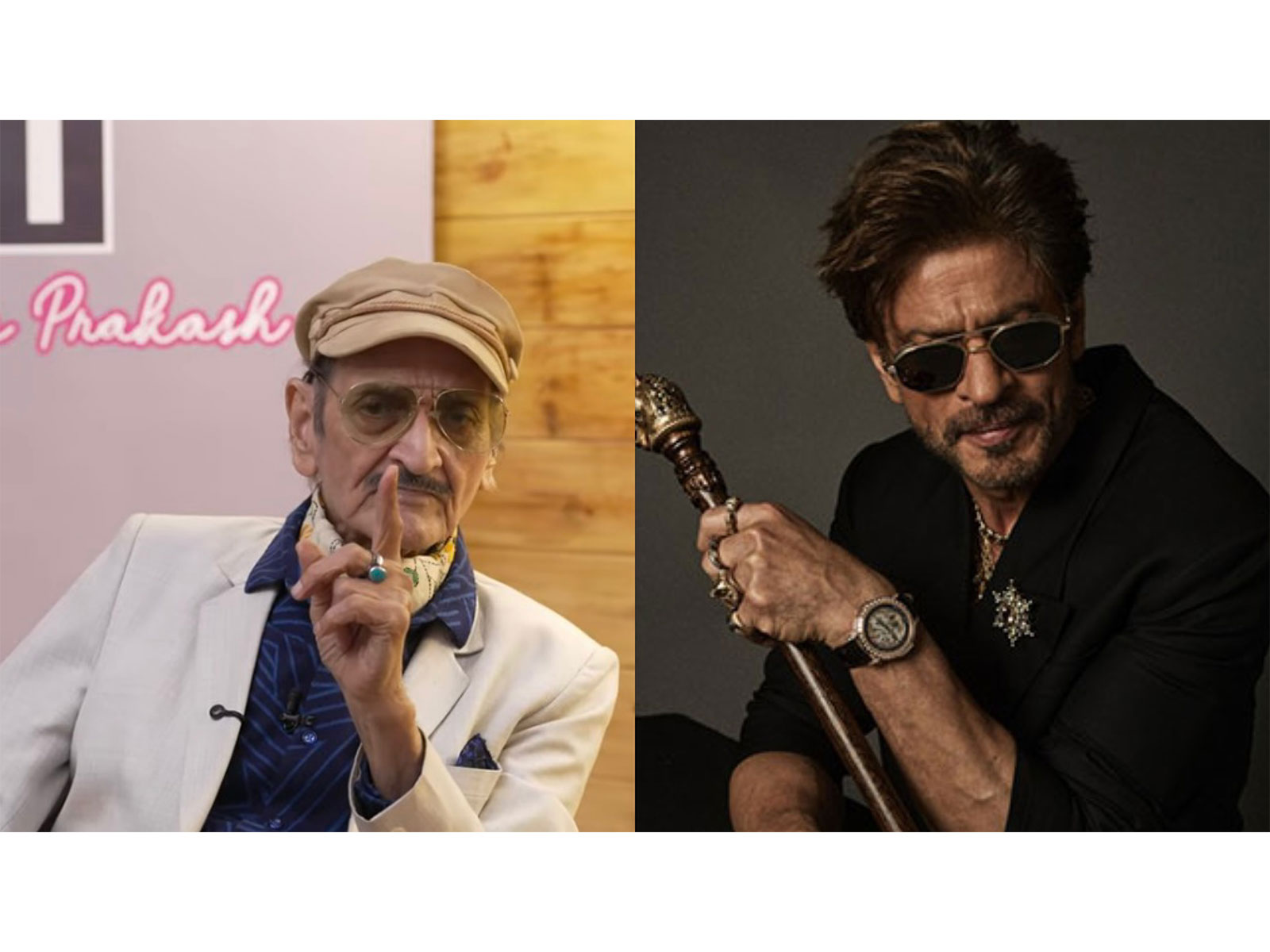 Biswajit Chatterjee (L) SRK (R) ( Photos/ANI/X/@imsrk)