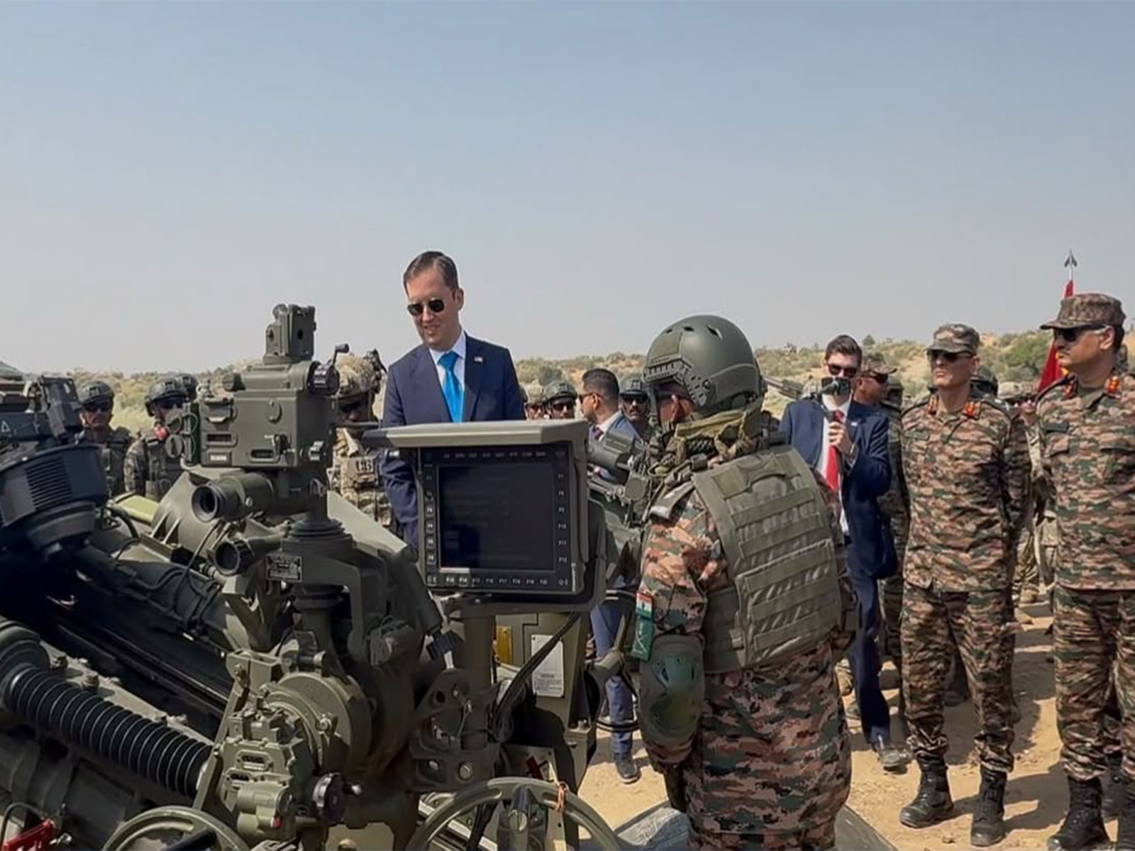 US Envoy Gor reviews Exercise Yudh Abhyas 2026 at Mahajan Field Firing Range in Rajasthan (Photo/ANI)