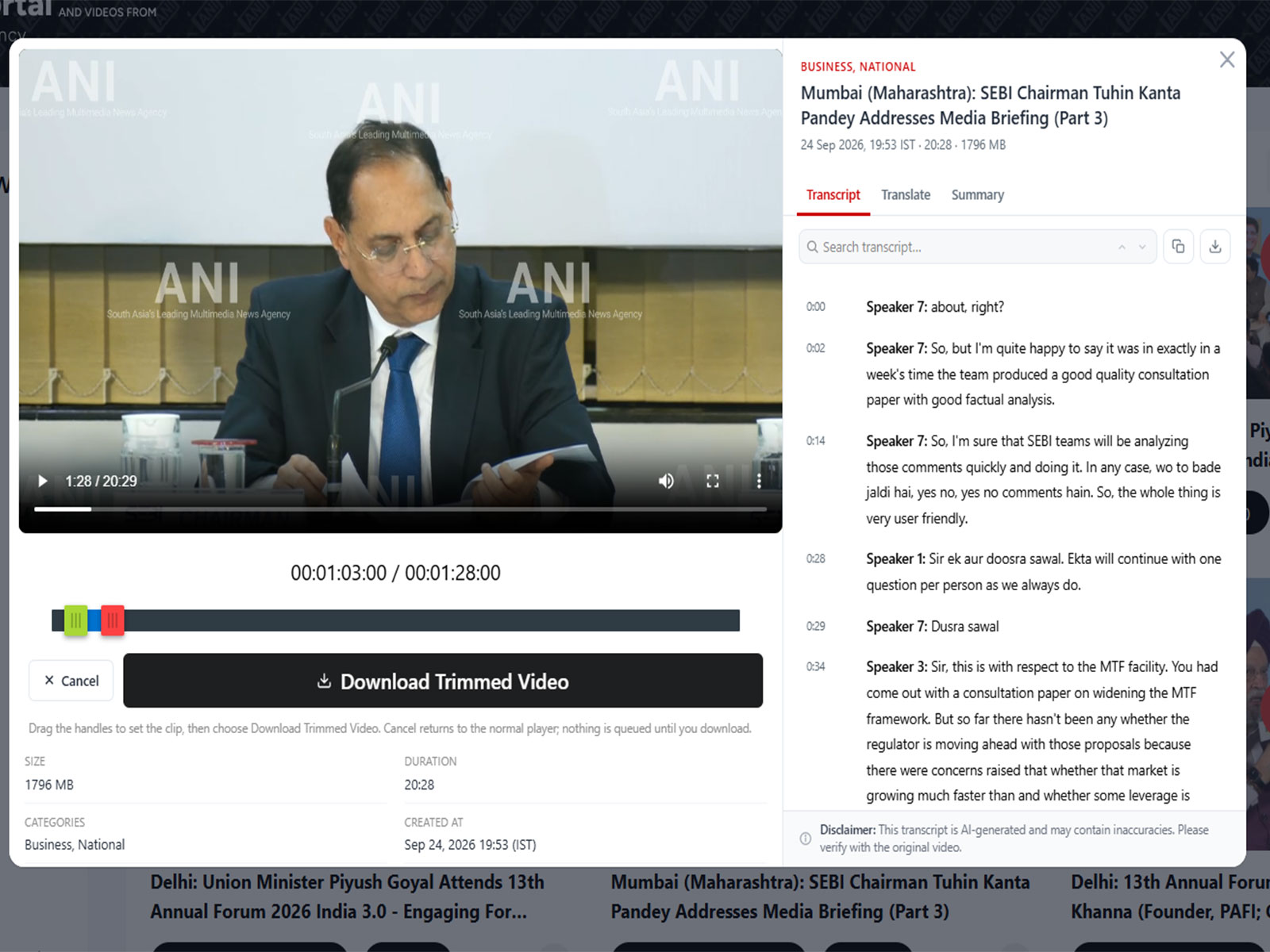 Securities and Exchange Board of India (SEBI) Chairman Tuhin Kanta Pandey (Photo/ANI) Securities and Exchange Board of India (SEBI) Chairman Tuhin Kanta Pandey (Photo/ANI)