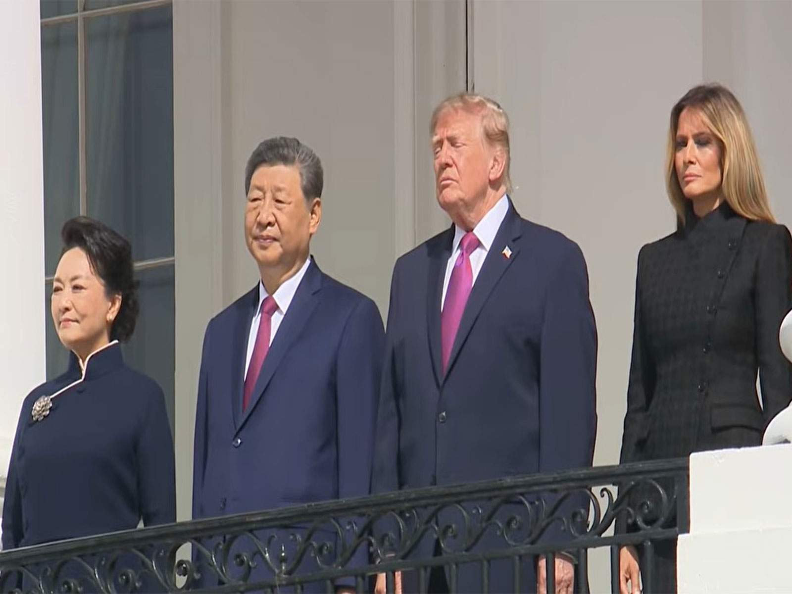 US President Donald Trump and Chinese President Xi Jinping observe US Marine Corps Silent Drill Platoon review at White House (Photo/Youtube/White House) US President Donald Trump and Chinese President Xi Jinping observe US Marine Corps Silent Drill Platoon review at White House (Photo/Youtube/White House)