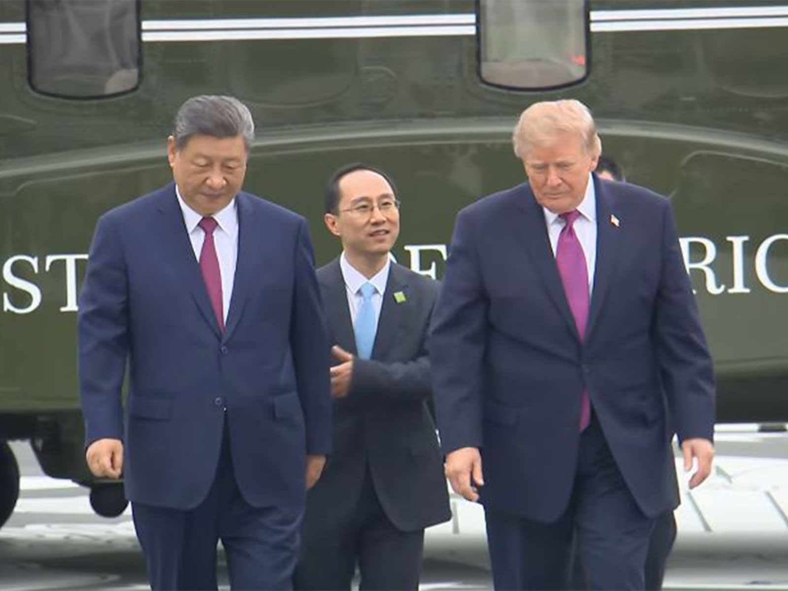 Trump gives Chinese President Xi Jinping tour of Marine One, South Lawn&hellip;