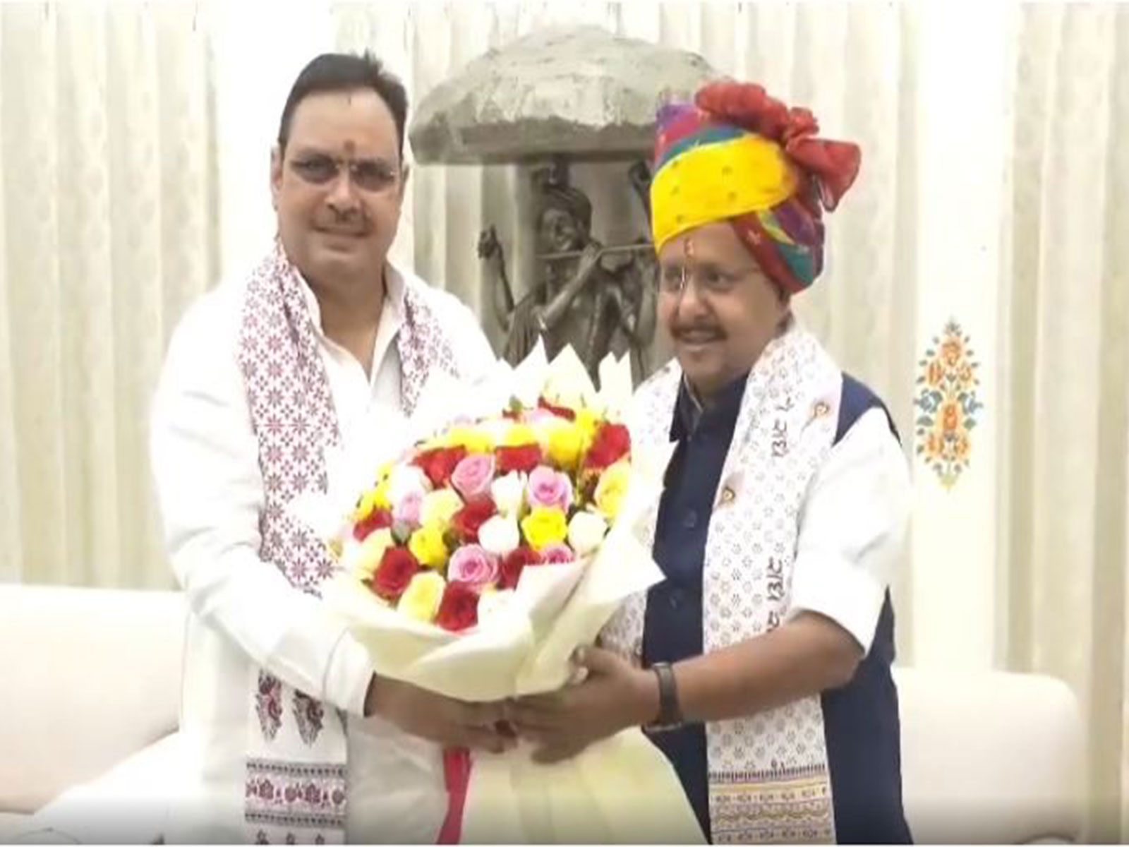 Rajasthan Chief minster Bhajan Lal Sharma and BJP national president Nitin Nabin (Photo/ANI) Rajasthan Chief minster Bhajan Lal Sharma and BJP national president Nitin Nabin (Photo/ANI)