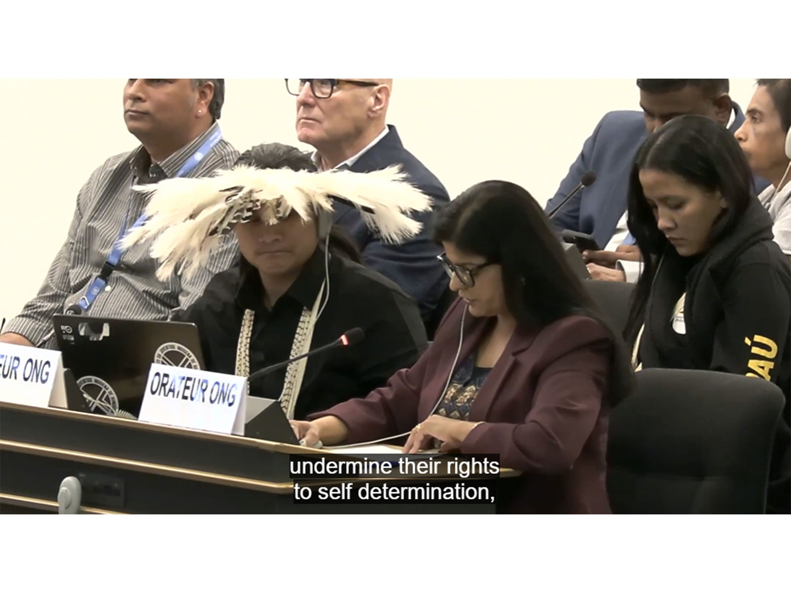 Hafeezan Wadhio, an executive committee member of the World Sindhi Congress (WSC), addresses the 63rd session of the United Nations Human Rights Council (UNHRC) in Geneva. (Photo/UNTV)