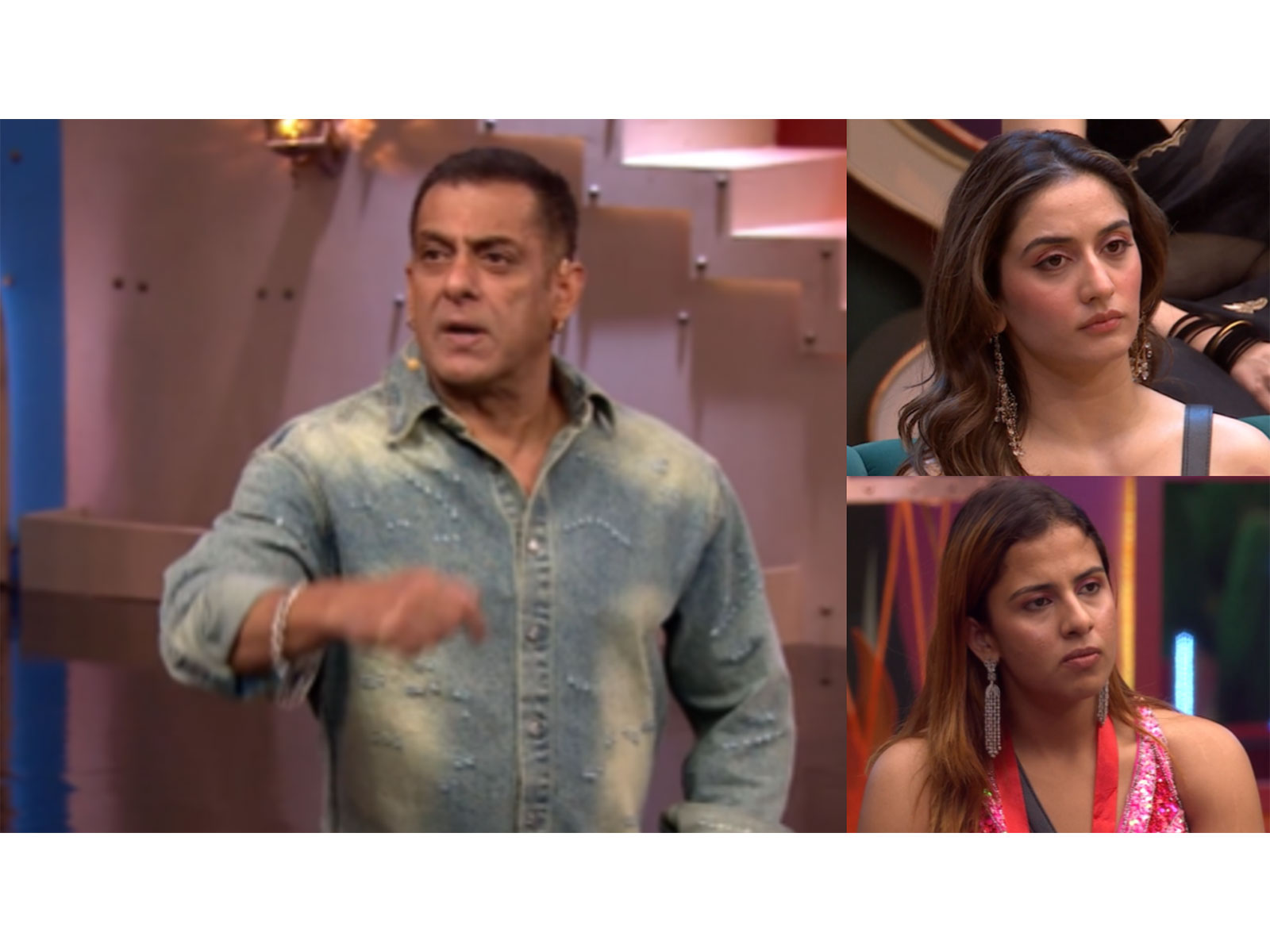 Salman Khan, Uditi Singh and Rhiti Tiwari (Photos/X/@HotstarReality)