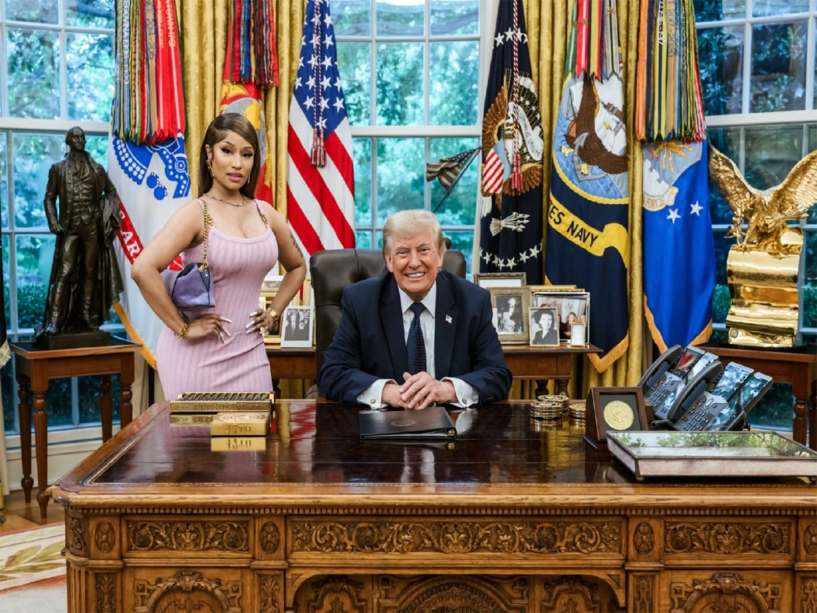 Musician Nicki Minaj with US President Donald Trump (Photo: X@NICKIMINAJ)