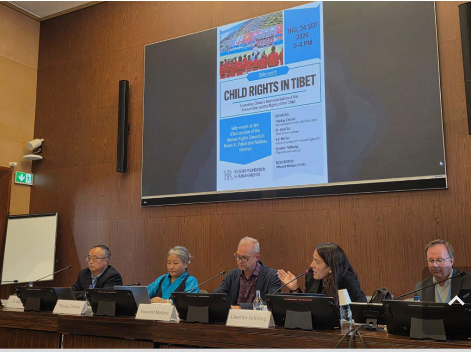 Side event on 'Child Rights in Tibet' held during the 63rd Session of the United Nations Human Rights Council in Geneva (Photo/Central Tibetan Administration) Side event on 'Child Rights in Tibet' held during the 63rd Session of the United Nations Human Rights Council in Geneva (Photo/Central Tibetan Administration)