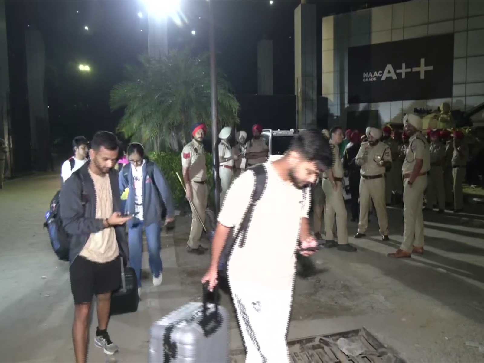 Students leave LPU campus in Phagwara amid protests (Photo/ANI)