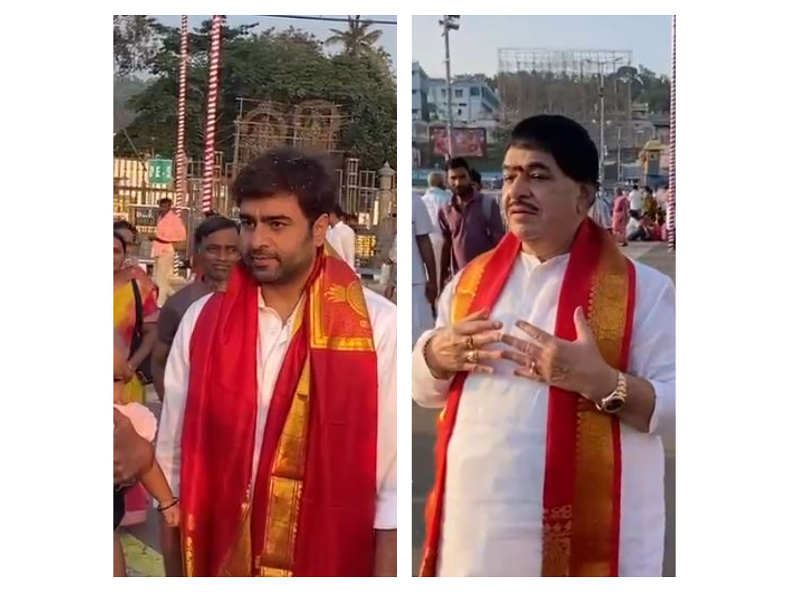 Film personalities Ambika Krishna and Nara Rohith (Image source: ANI) Film personalities Ambika Krishna and Nara Rohith (Image source: ANI)