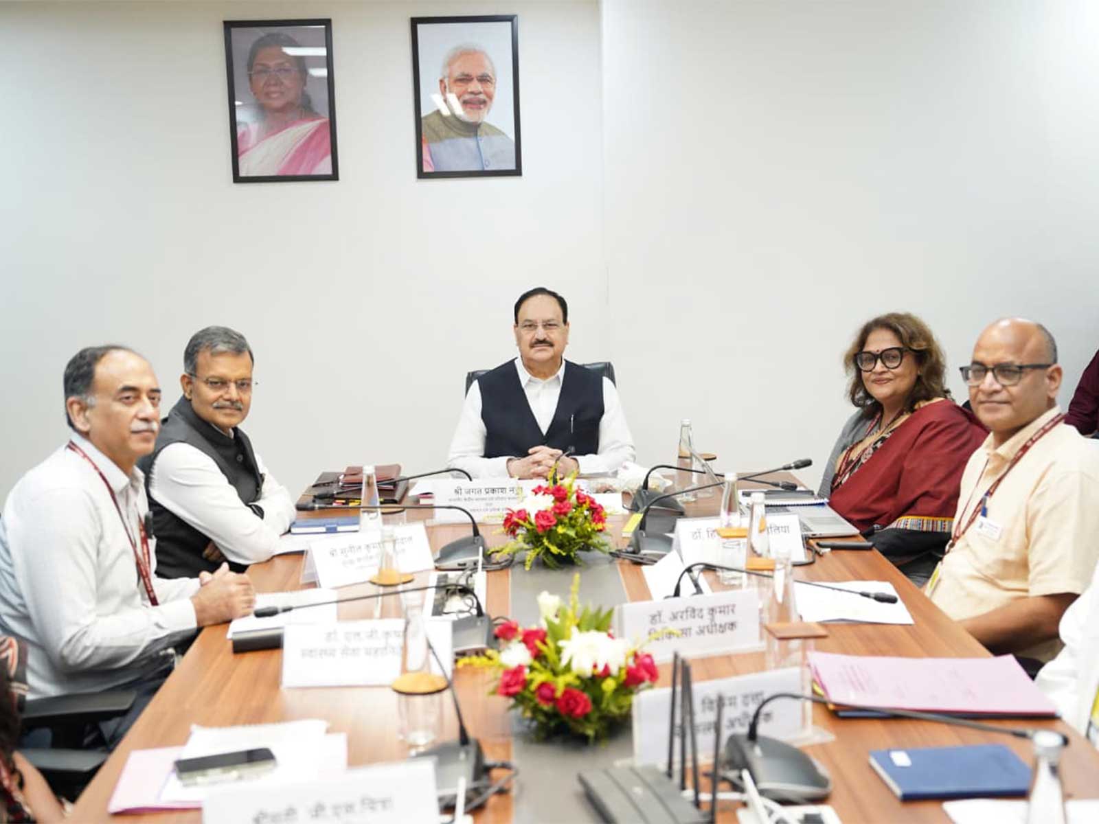 Union Health Minister JP Nadda with others (Photo/PIB)