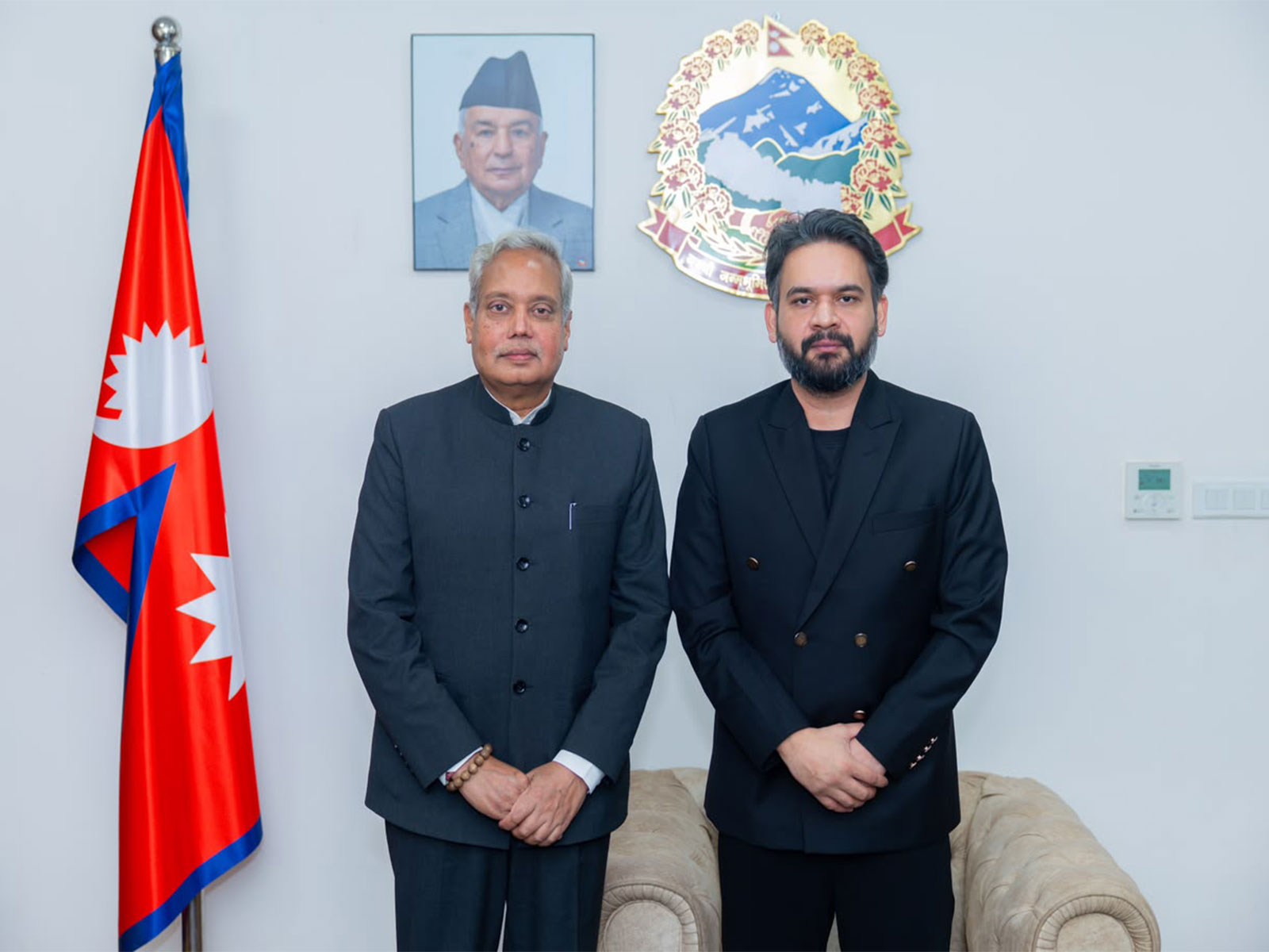 Indian Ambassador to Nepal Naveen Srivastava (Left) makes farewell call on Nepal Prime Minister Balendra Shah (Photo/Nepal PMO) Indian Ambassador to Nepal Naveen Srivastava (Left) makes farewell call on Nepal Prime Minister Balendra Shah (Photo/Nepal PMO)