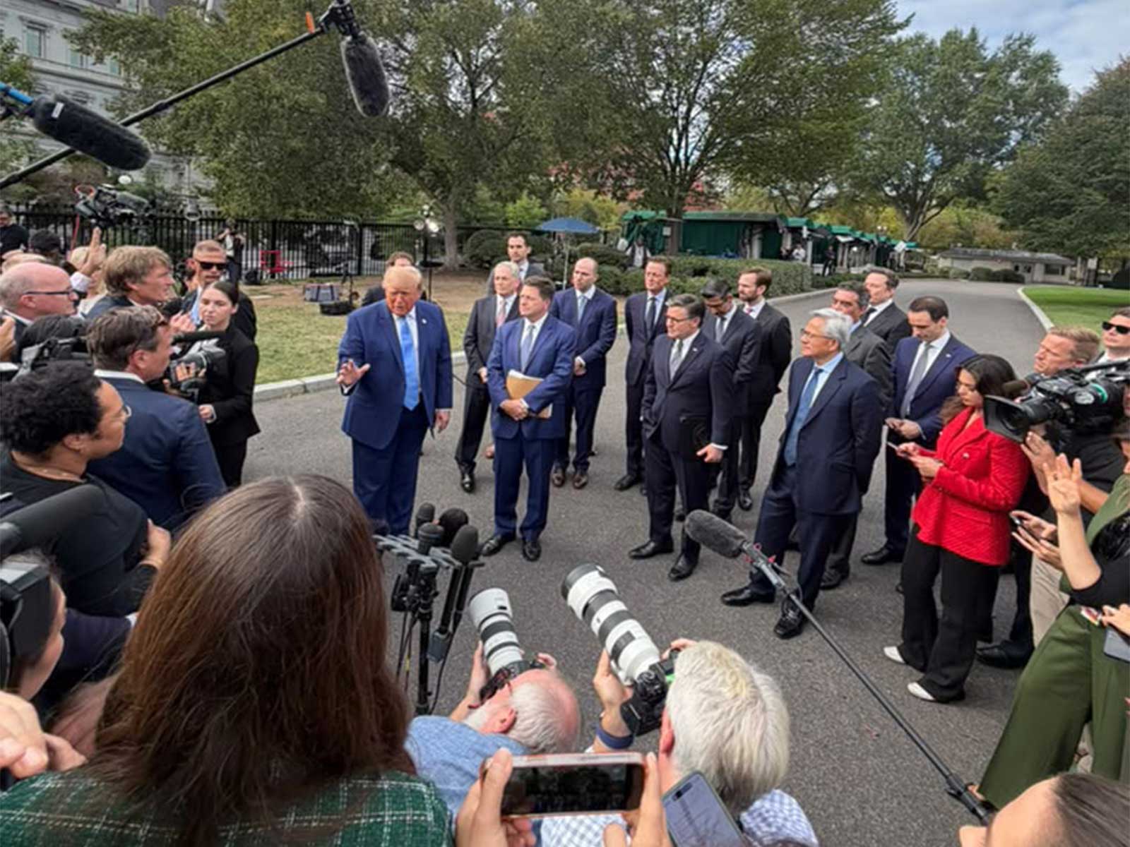 US President Donald Trump with Tech CEOs (Photo/ANI) US President Donald Trump with Tech CEOs (Photo/ANI)