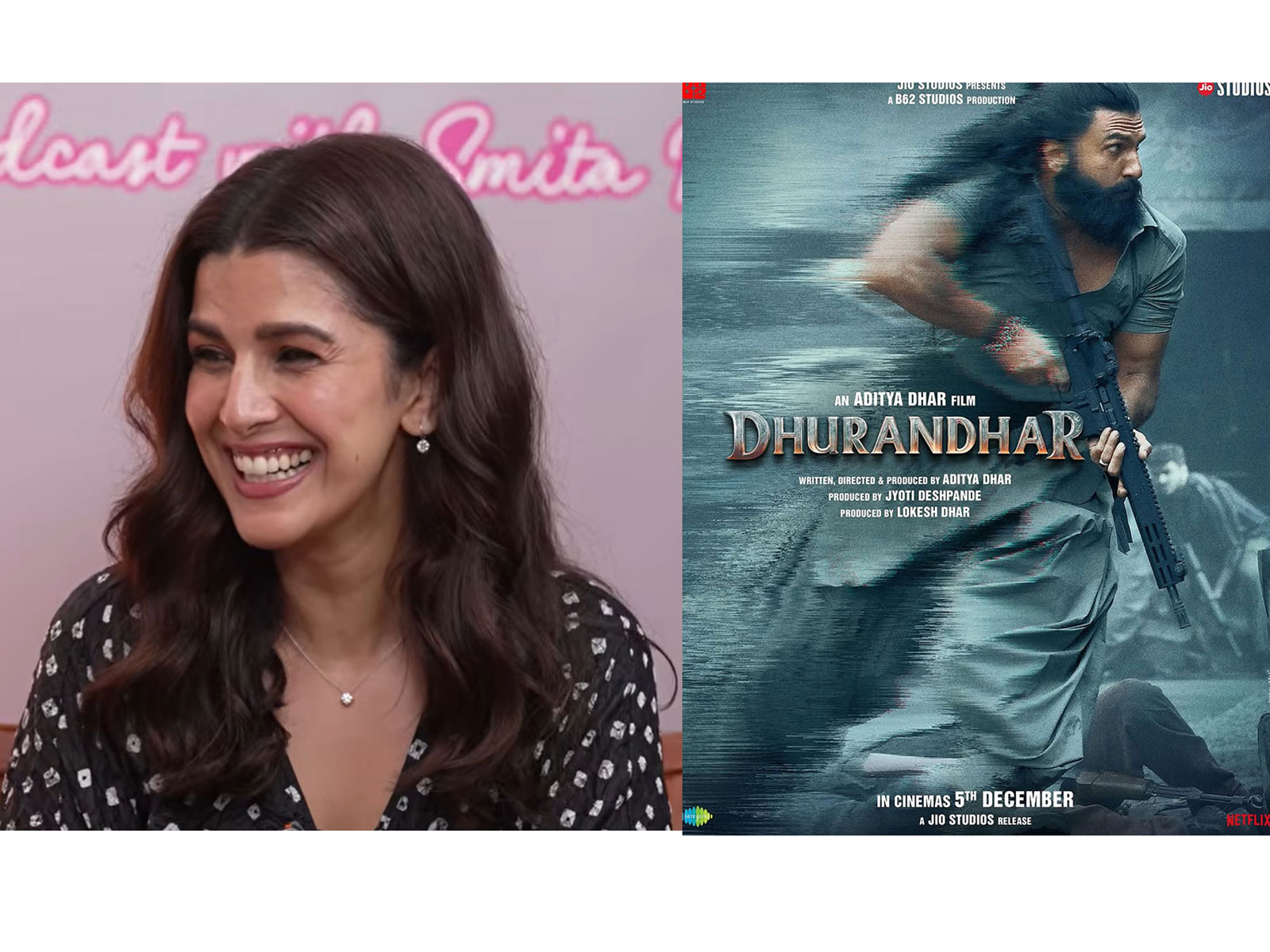 Nimrat Kaur (Photo/ANI) and Dhurandhar (Photo/Instagram@JioStudios)