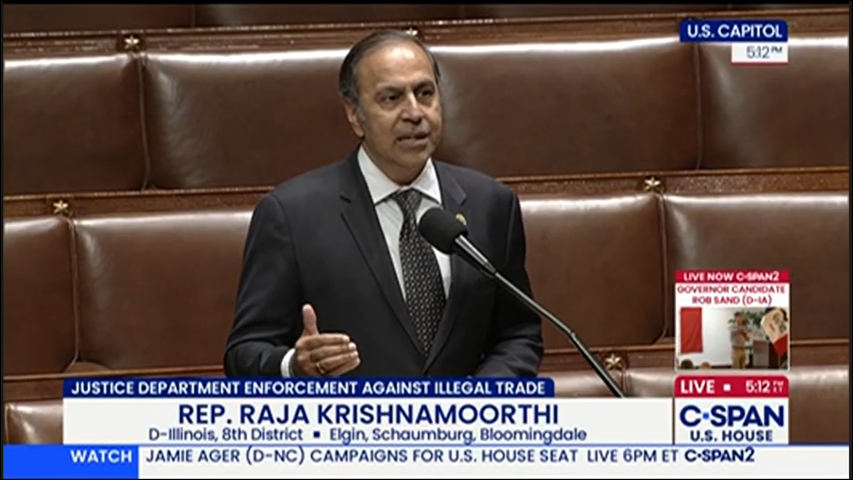 U.S. House Unanimously Passes Bipartisan Krishnamoorthi Bill To Crack Down On Chinese Communist Party Trade Crimes