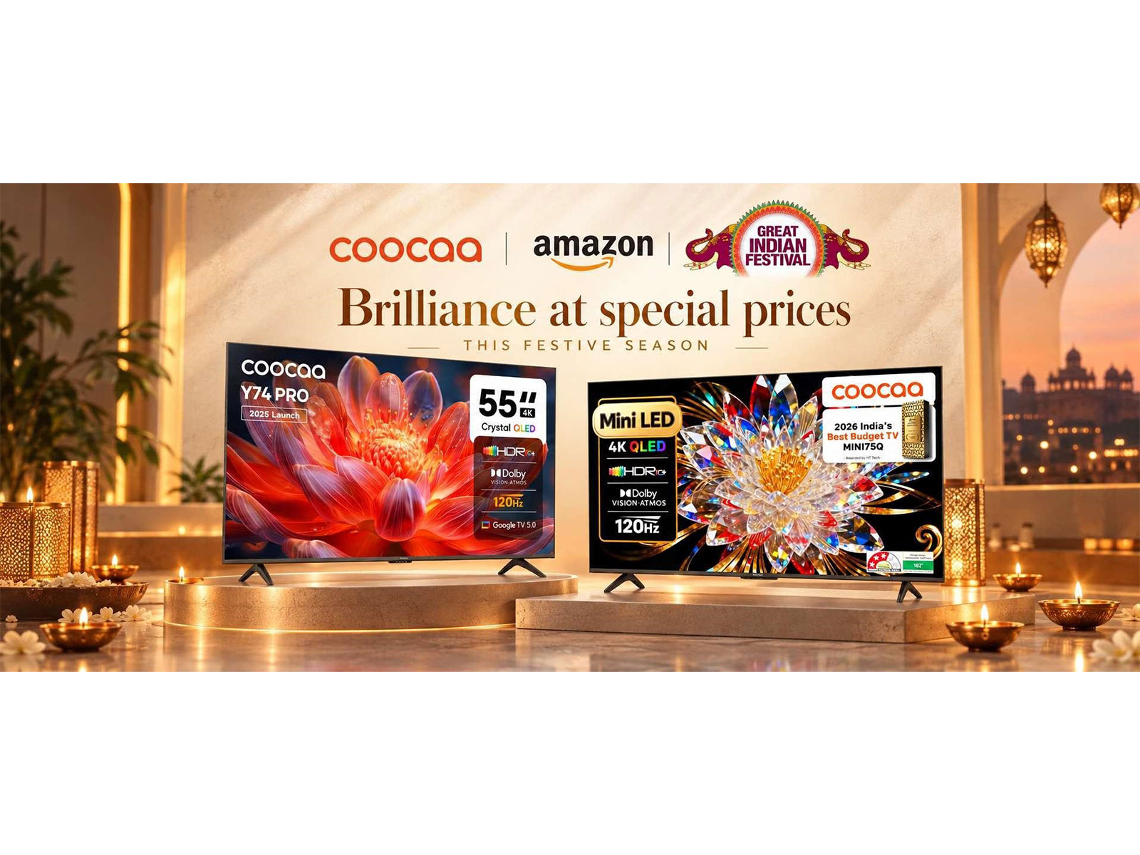 With special prices starting at โน18,499, Coocaa brings 4K UHD QLED and Mini LED entertainment within reach of more Indian households this festive season With special prices starting at โน18,499, Coocaa brings 4K UHD QLED and Mini LED entertainment within reach of more Indian households this festive season
