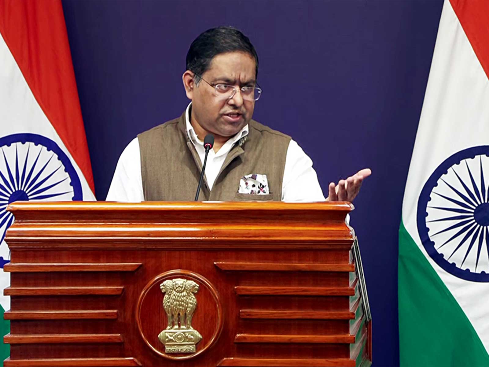 MEA spokesperson Randhir Jaiswal (Photo/ANI)