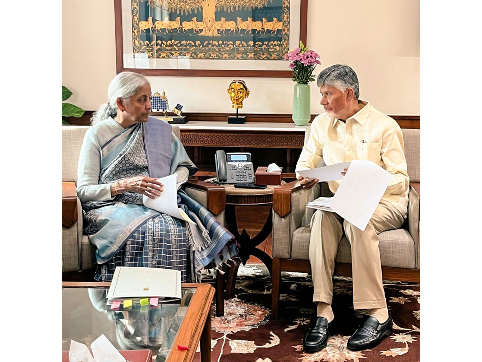 Finance Minister Nirmala Sitharaman and Andhra Pradesh Chief Minister N Chandrababu Naidu (FilePhoto/ANI)