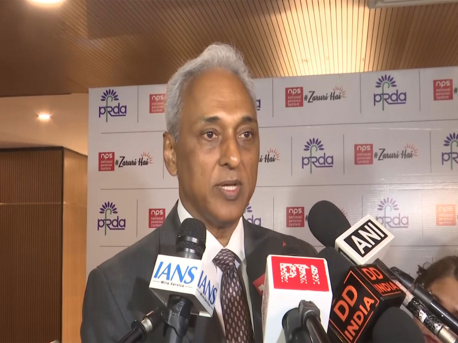 PFRDA Chairperson S Ramann (Photo/ANI)