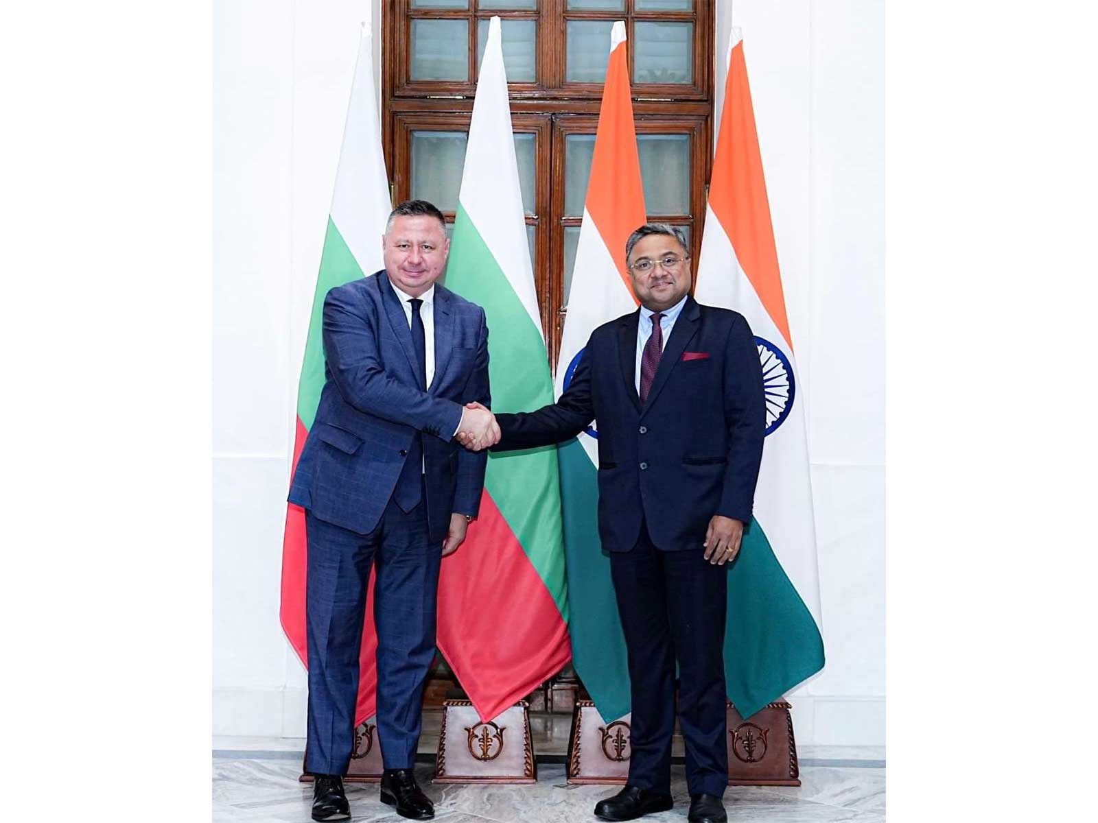 Secretary (West) in the Ministry of External Affairs, Sibi George, and Christo Polendakov, Deputy Minister of Foreign Affairs of Bulgaria (Photo/X@MEAIndia) Secretary (West) in the Ministry of External Affairs, Sibi George, and Christo Polendakov, Deputy Minister of Foreign Affairs of Bulgaria (Photo/X@MEAIndia)