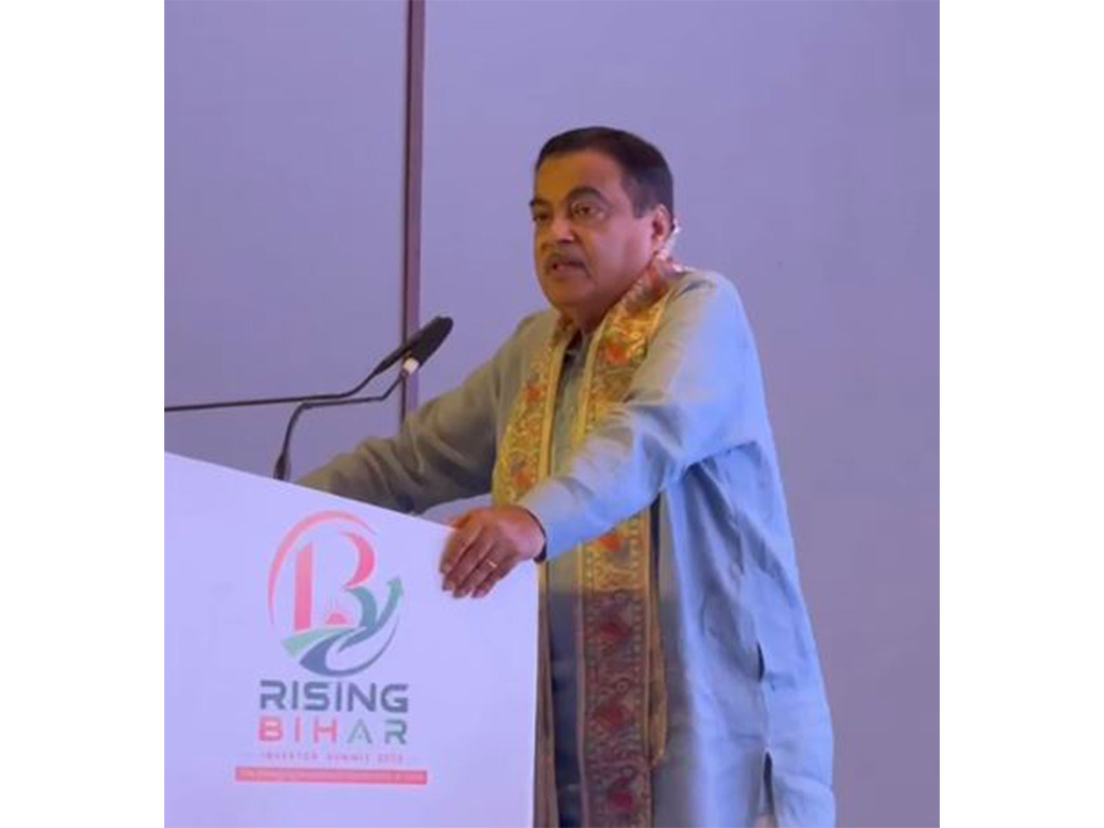 Union Minister Nitin Gadkari addresses the Rising Bihar Investor Summit 2026 in Patna, in the presence of Chief Minister Samrat Choudhary. (Photo: ANI)