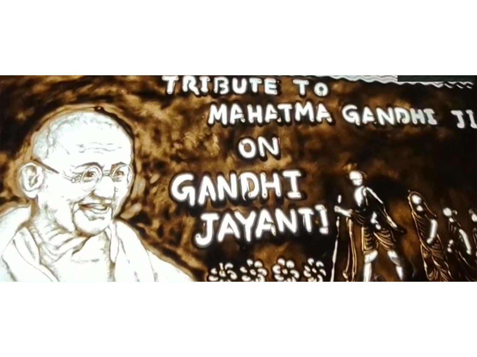 Sand art by Sudarsan Pattnaik’s students (Photo/ANI)