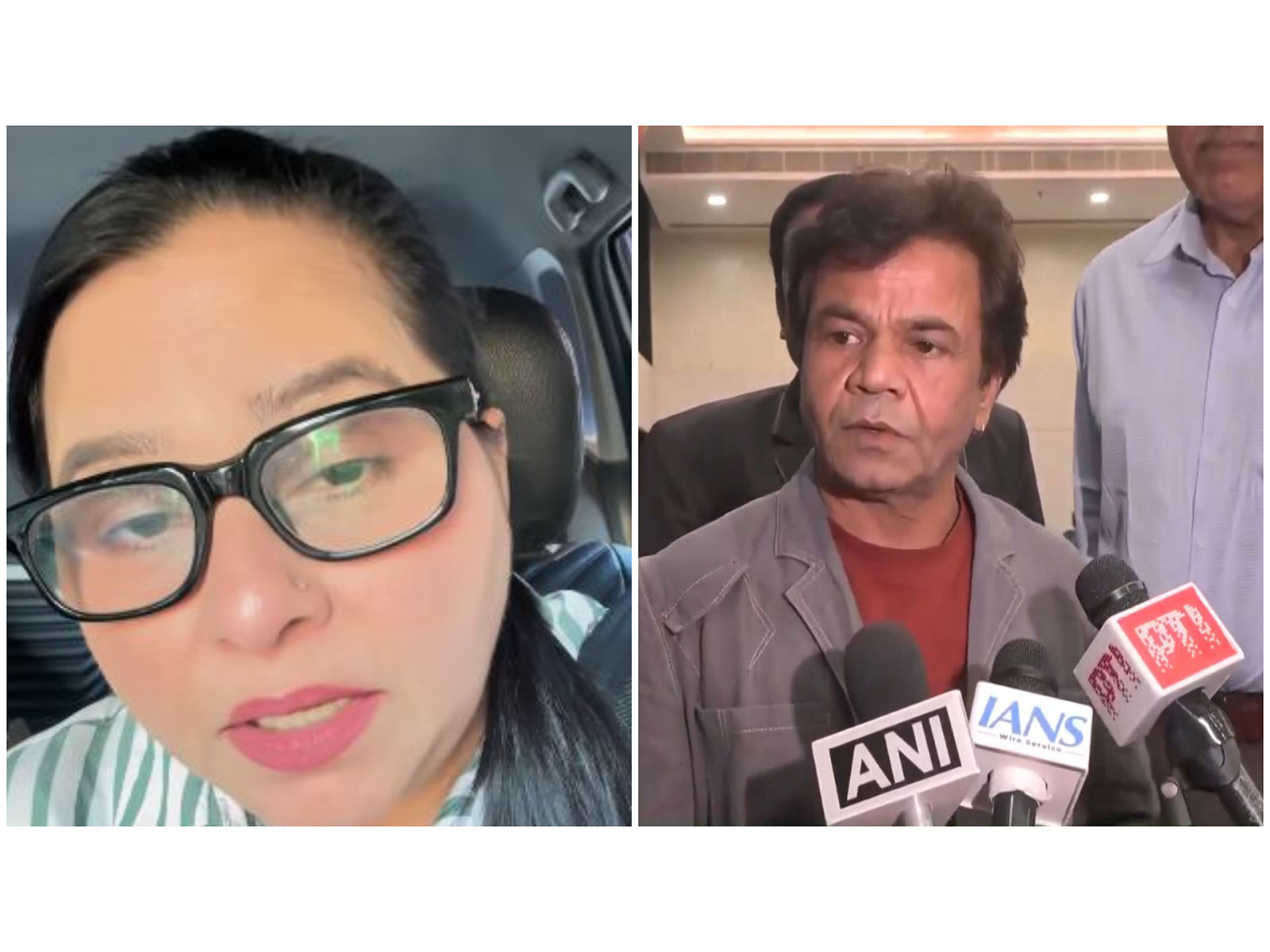 Nazma Shaikh (L) Rajpal Yadav (R) (Photos/instagram/@nazma9846/ANI)