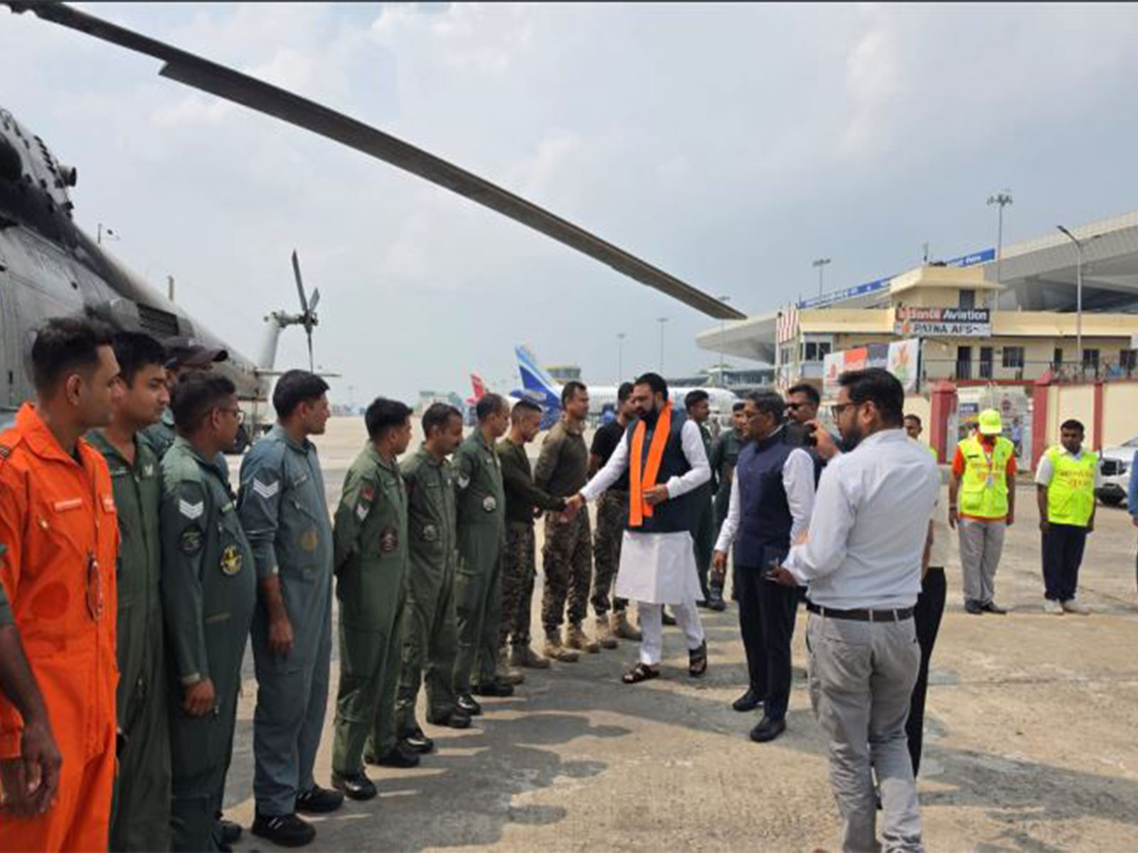 Bihar CM Samrat Choudhary directs air-dropping of relief supplies in Saran district (Photo/Bihar CMO) Bihar CM Samrat Choudhary directs air-dropping of relief supplies in Saran district (Photo/Bihar CMO)