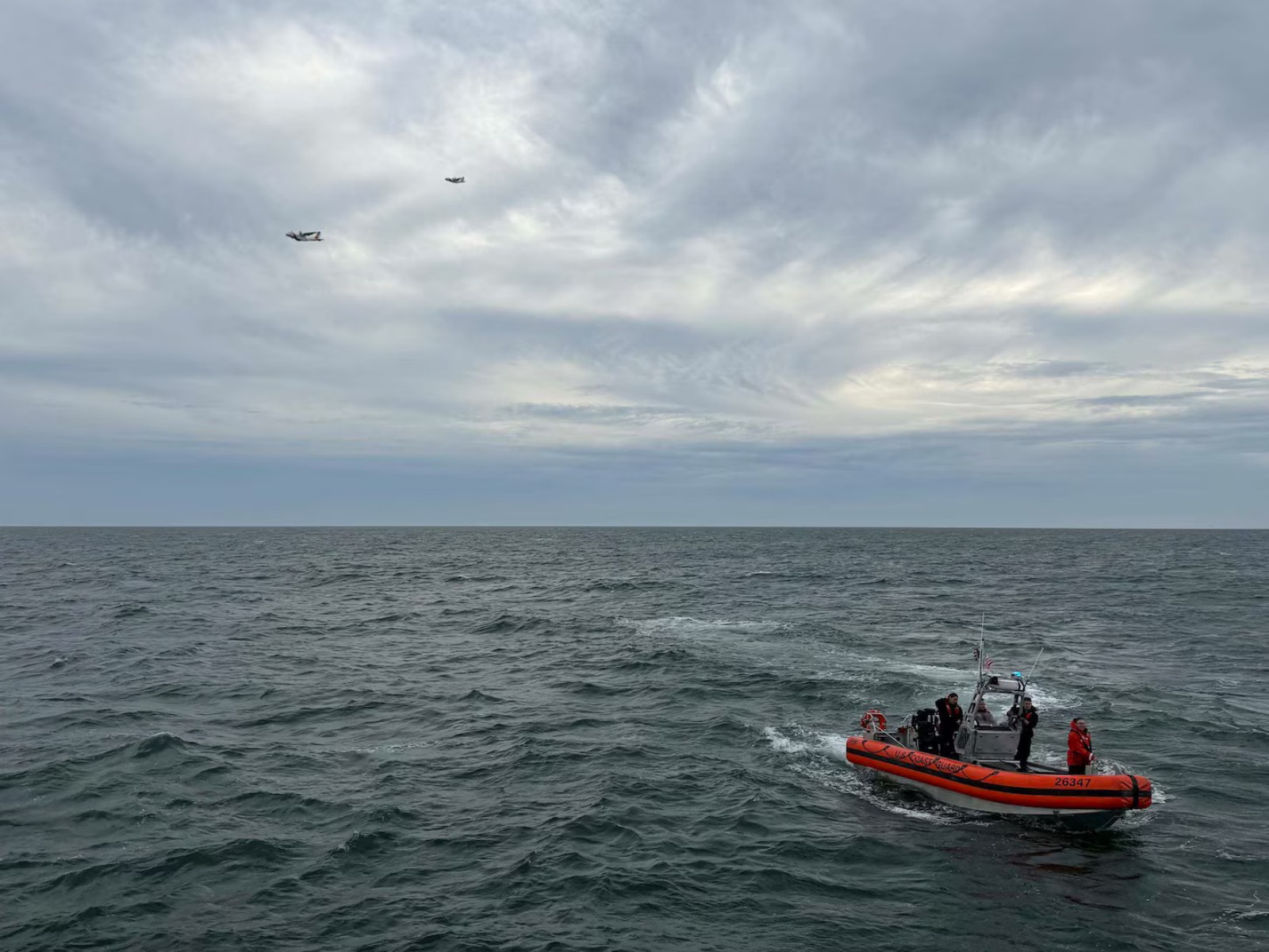US Coast Guard personnel conducting search and rescue operations off the coast of Nantucket. (Image Source: US Coast Guard)