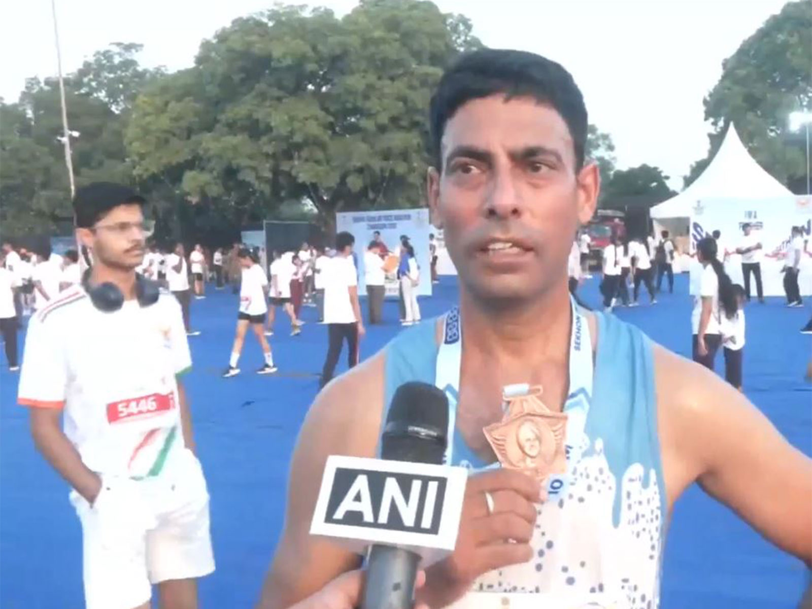 Amit Kumar, Haryana Police personnel and athlete (Photo/ ANI) Amit Kumar, Haryana Police personnel and athlete (Photo/ ANI)