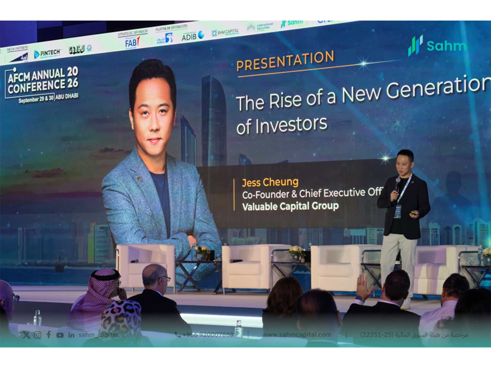 Jess Cheung speaking at AFCM Annual Conference 2026 (Photo/Sahm Capital)