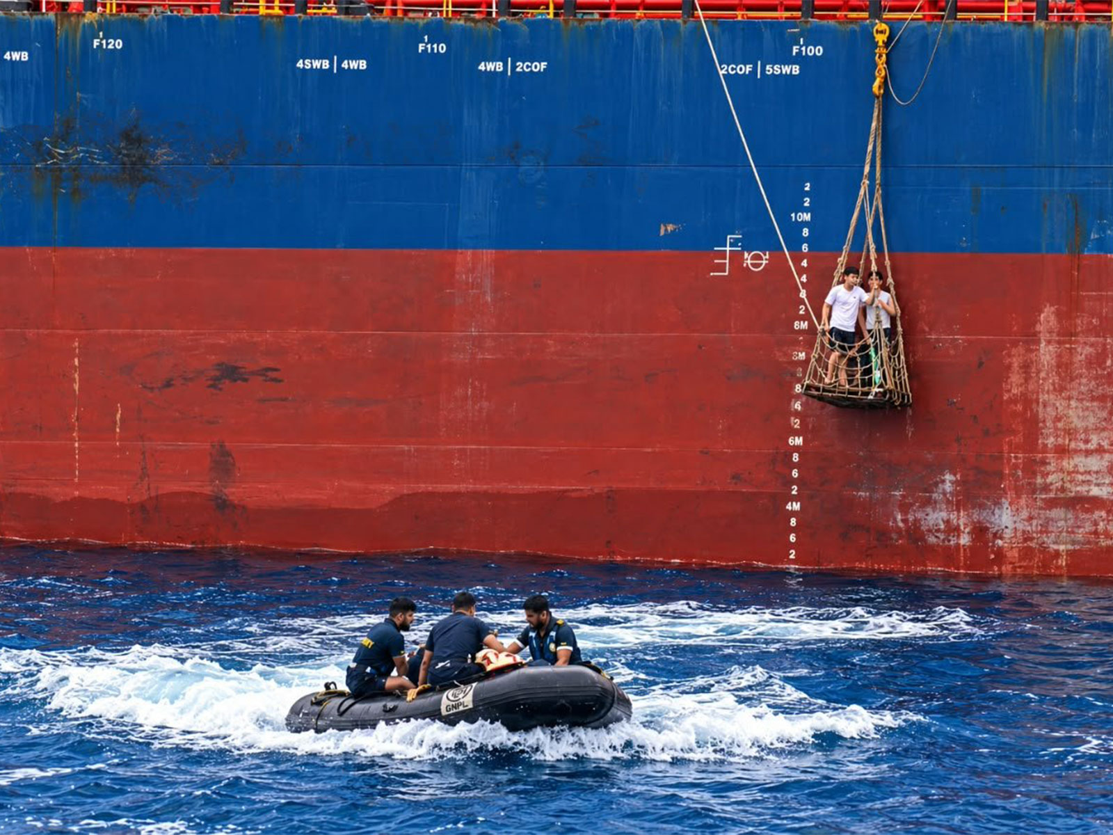 Indian Navy evacuates an injured Vietnamese national from merchant vessel  (Photo/ @AN_Command)