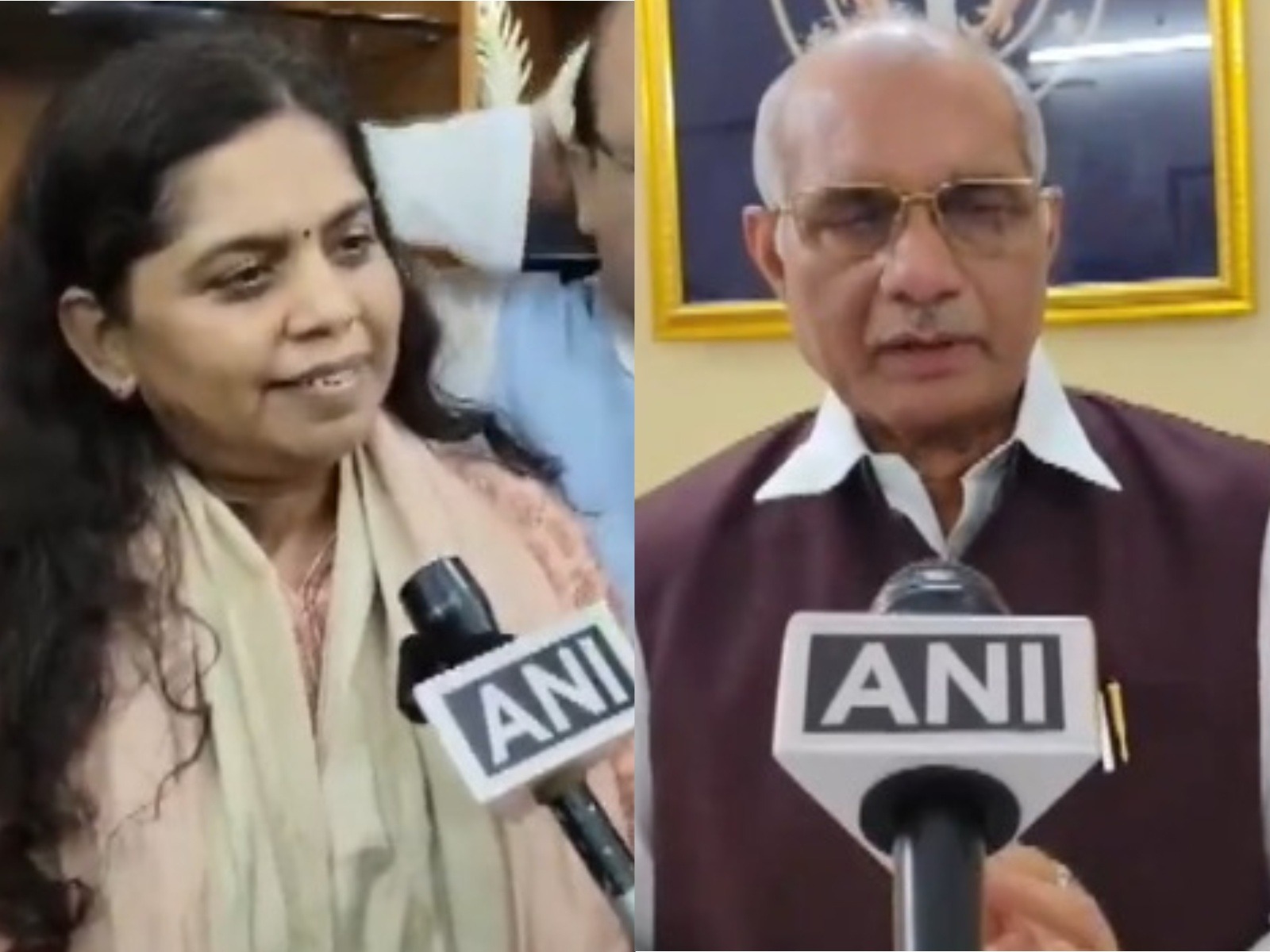 BJP Rajya Sabha biennial election 2026 candidates Shruti Gangwar (L) and Uttar Pradesh Minister Dharmpal Singh (R) (Photo/ANI) BJP Rajya Sabha biennial election 2026 candidates Shruti Gangwar (L) and Uttar Pradesh Minister Dharmpal Singh (R) (Photo/ANI)