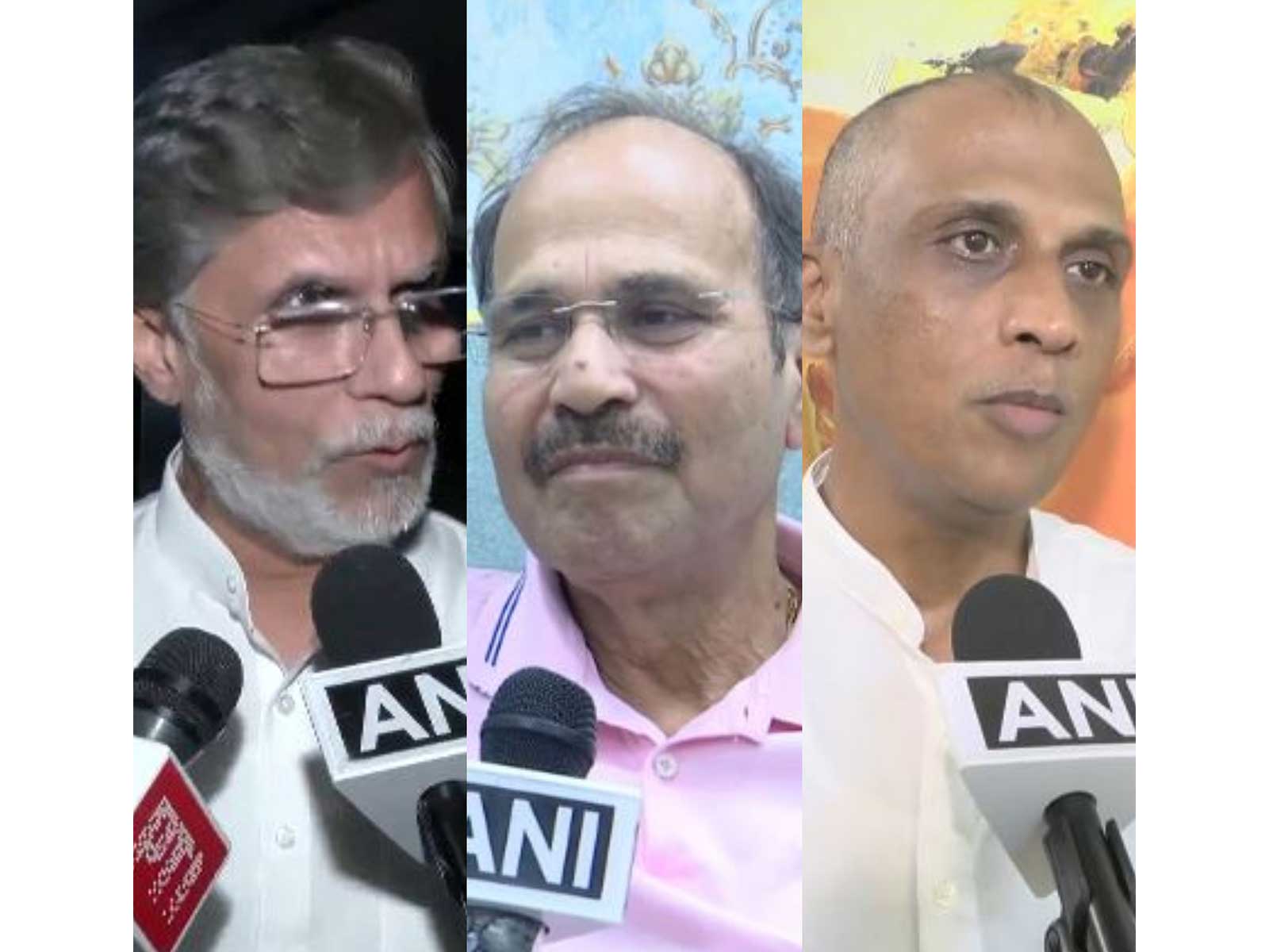 Congress leaders Pawan Khera, Adhir Ranjan Chowdhury and Nationalist Congress Party (Sharadchandra Pawar) national spokesperson Clyde Crasto (Photo/ANI) Congress leaders Pawan Khera, Adhir Ranjan Chowdhury and Nationalist Congress Party (Sharadchandra Pawar) national spokesperson Clyde Crasto (Photo/ANI)